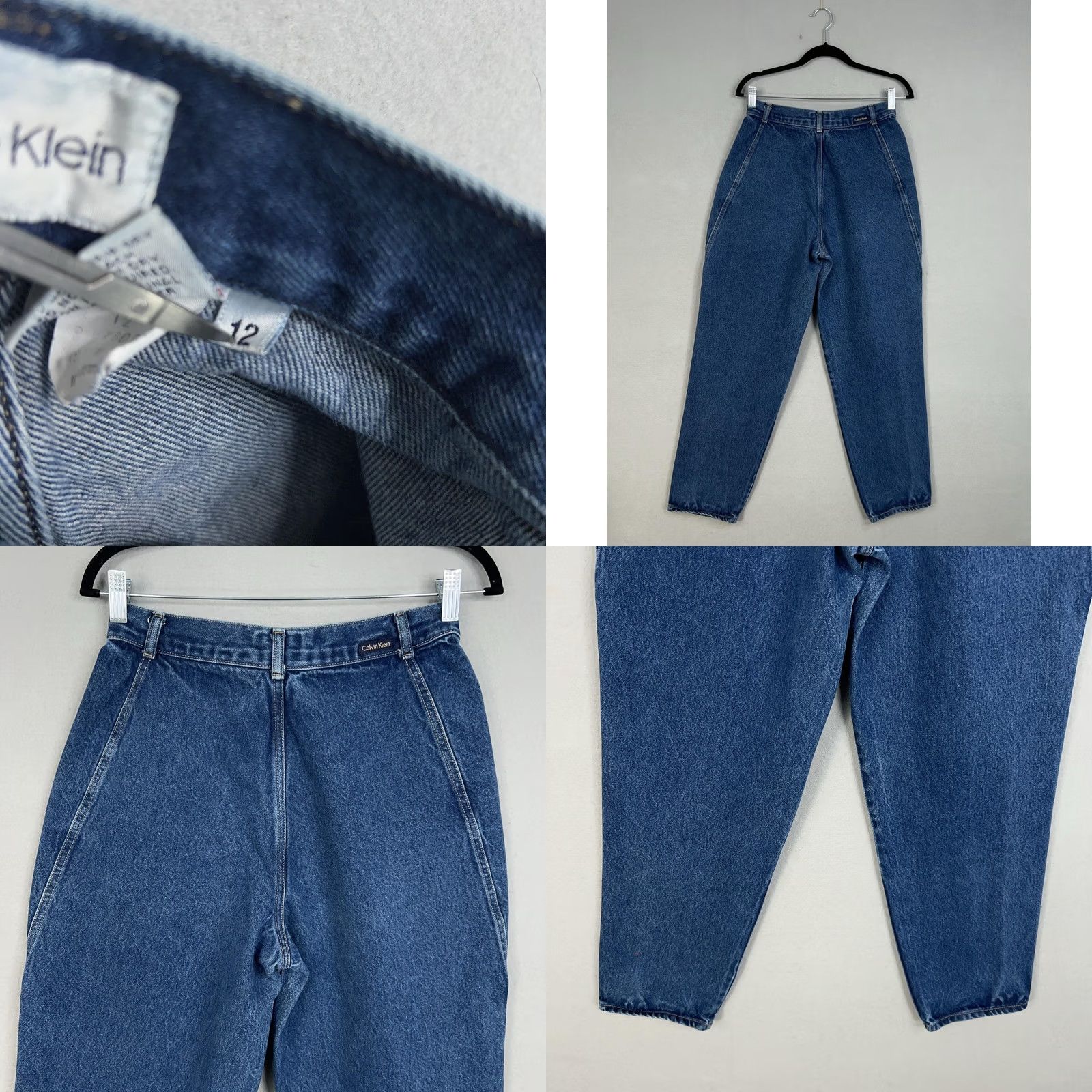 Vintage VINTAGE Calvin Klein Jeans Womens 12 Blue High Rise Tapered Denim 80s USA Made Jeans Women Blue 80s 90s Mens Womens Boys Girls Size 34" / US 12 / IT 48 - 8 Thumbnail