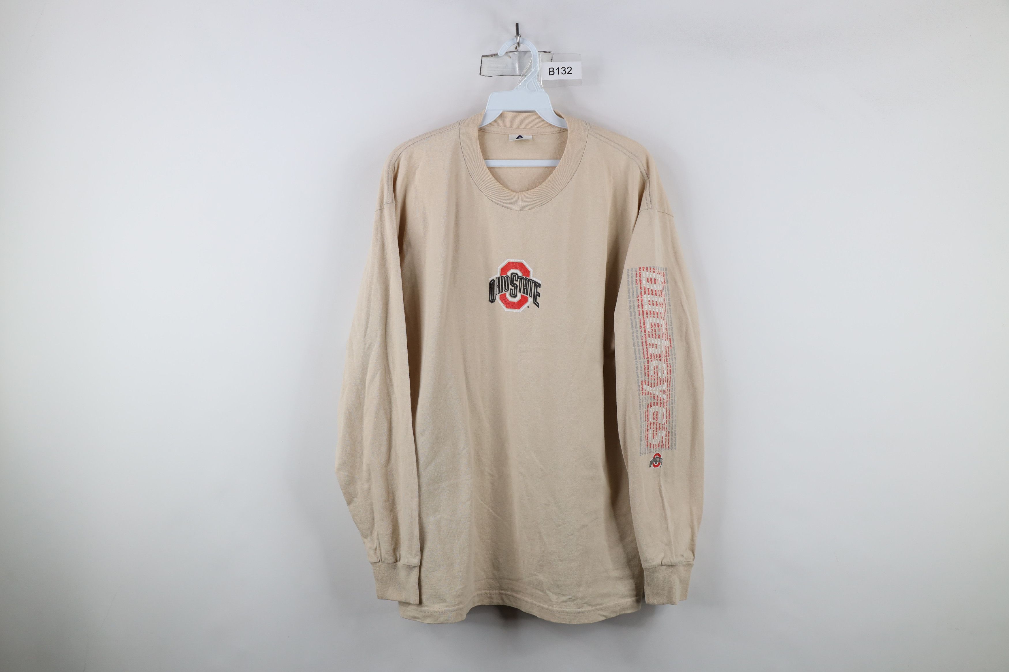 Vintage Vintage 90s Ohio State University Long Sleeve T-Shirt Beige Size US L / EU 52-54 / 3 - 1 Thumbnail