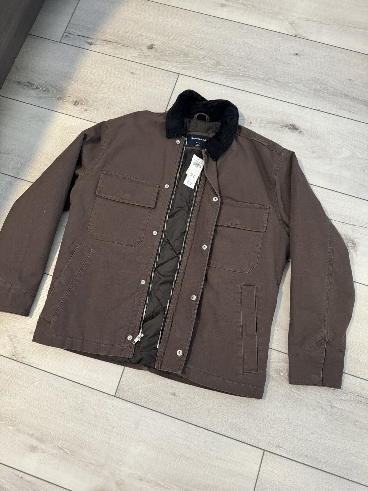 image of Abercrombie Fitch Abrocombie & Fitch Workwear Jacket in Brown, Men's (Size Small)