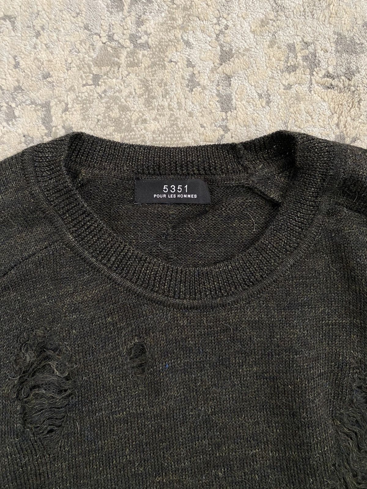 5351 POUR LES HOMMES 5351 Pour Les Hommes - Distressed Knit Sweater Size US M / EU 48-50 / 2 - 5 Thumbnail