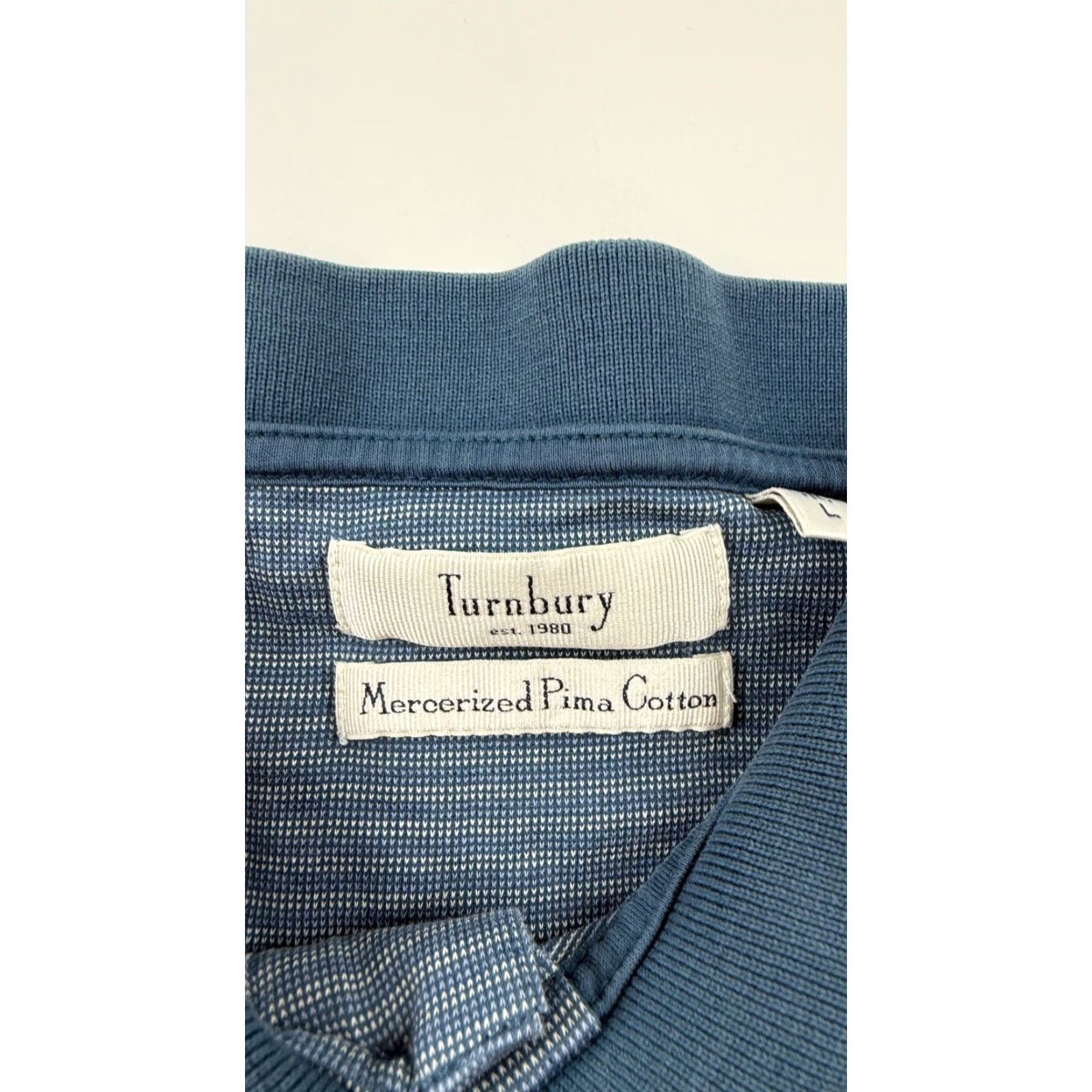 Vintage VINTAGE Turnbury Polo Shirt Mens L Blue Mercerized Pima Cotton Striped Knit Golf Size US L / EU 52-54 / 3 - 3 Thumbnail