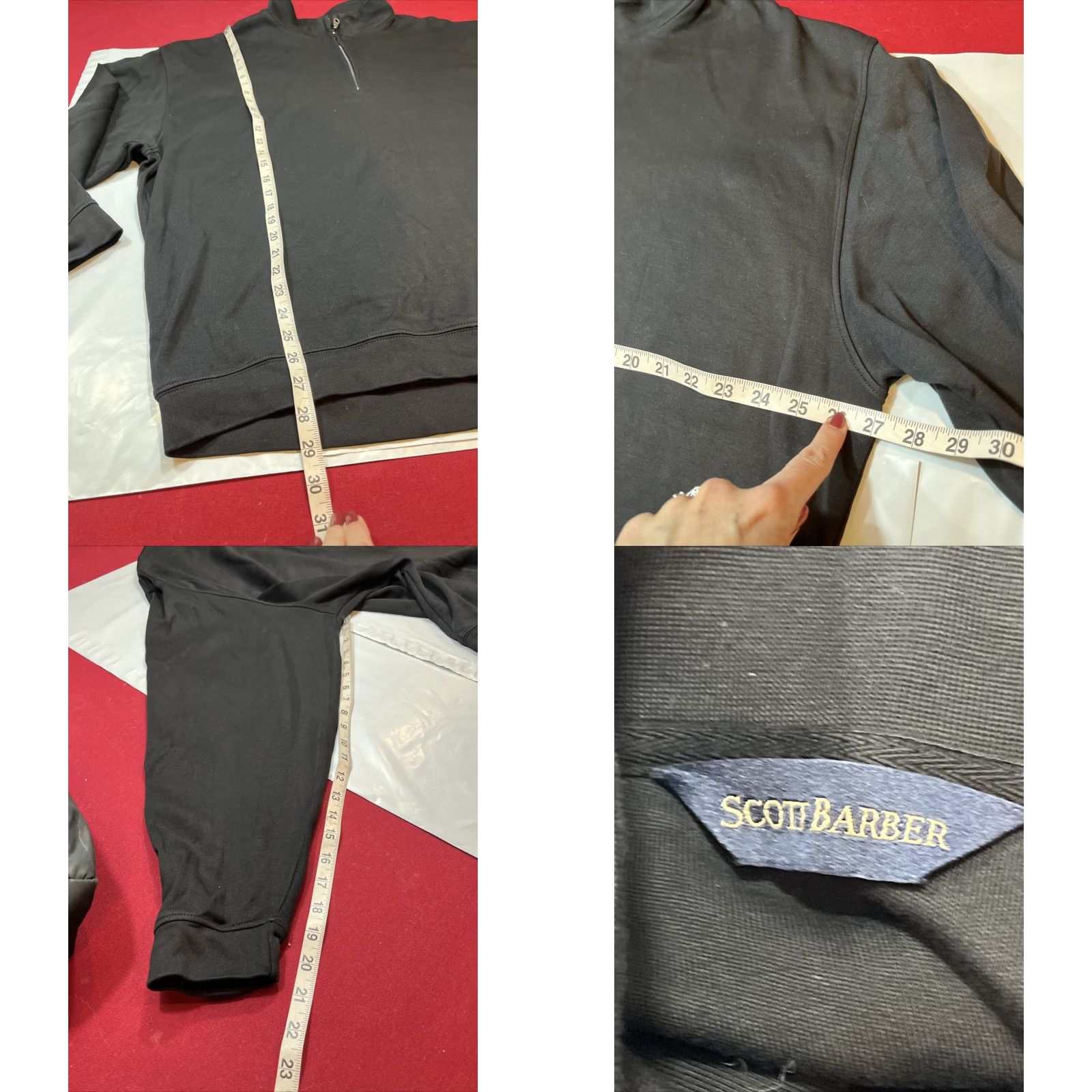 Vintage Scott Barber BLACK 1/4 Zip PIMA COTTON SWEATER Pullover Men Size 2XL Mock Neck Size US XXL / EU 58 / 5 - 8 Thumbnail
