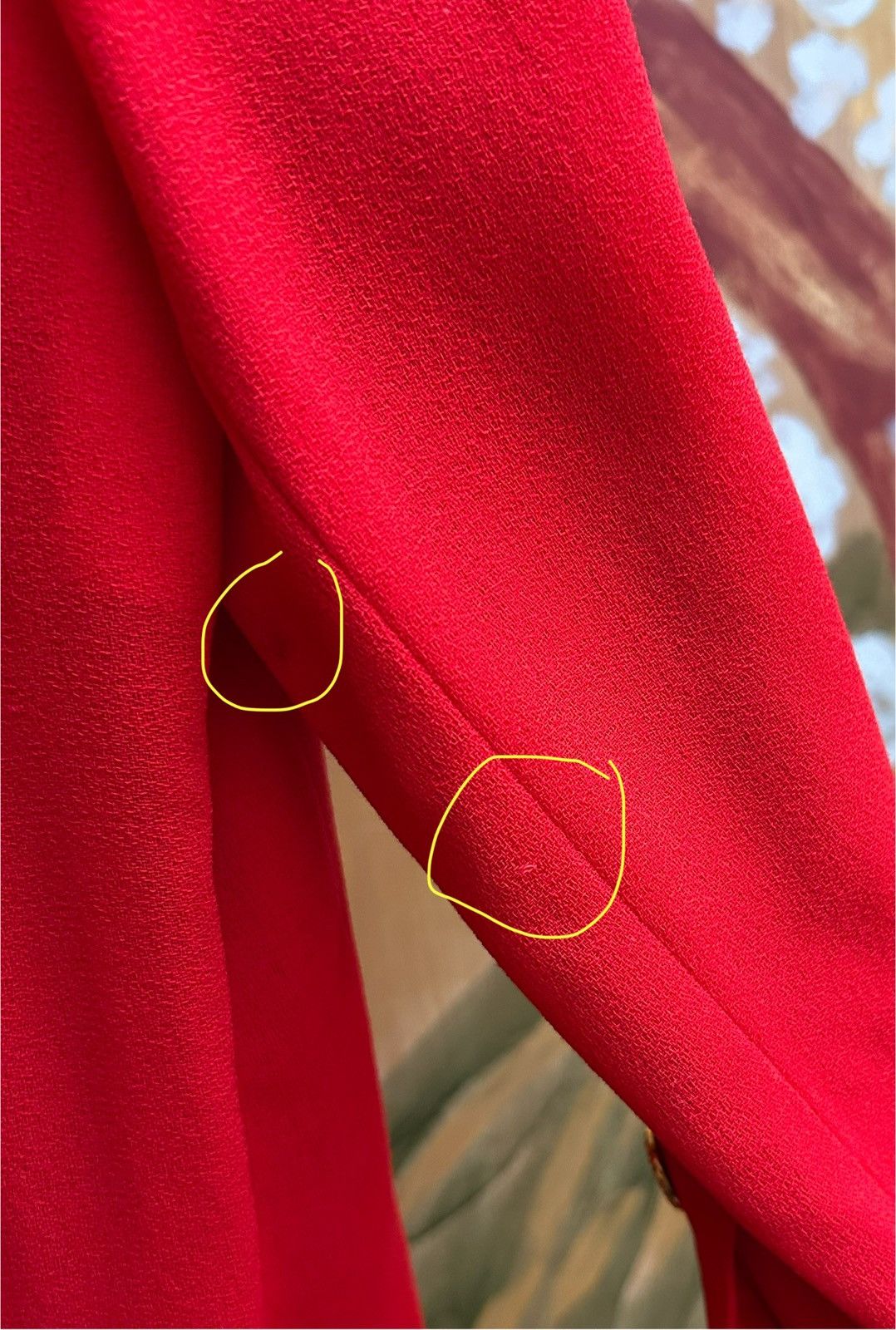 Yves Saint Laurent 70s Yves Saint Laurent Rive Gauche Red Blazer Gold Buttons Size S / US 4 / IT 40 - 15 Thumbnail