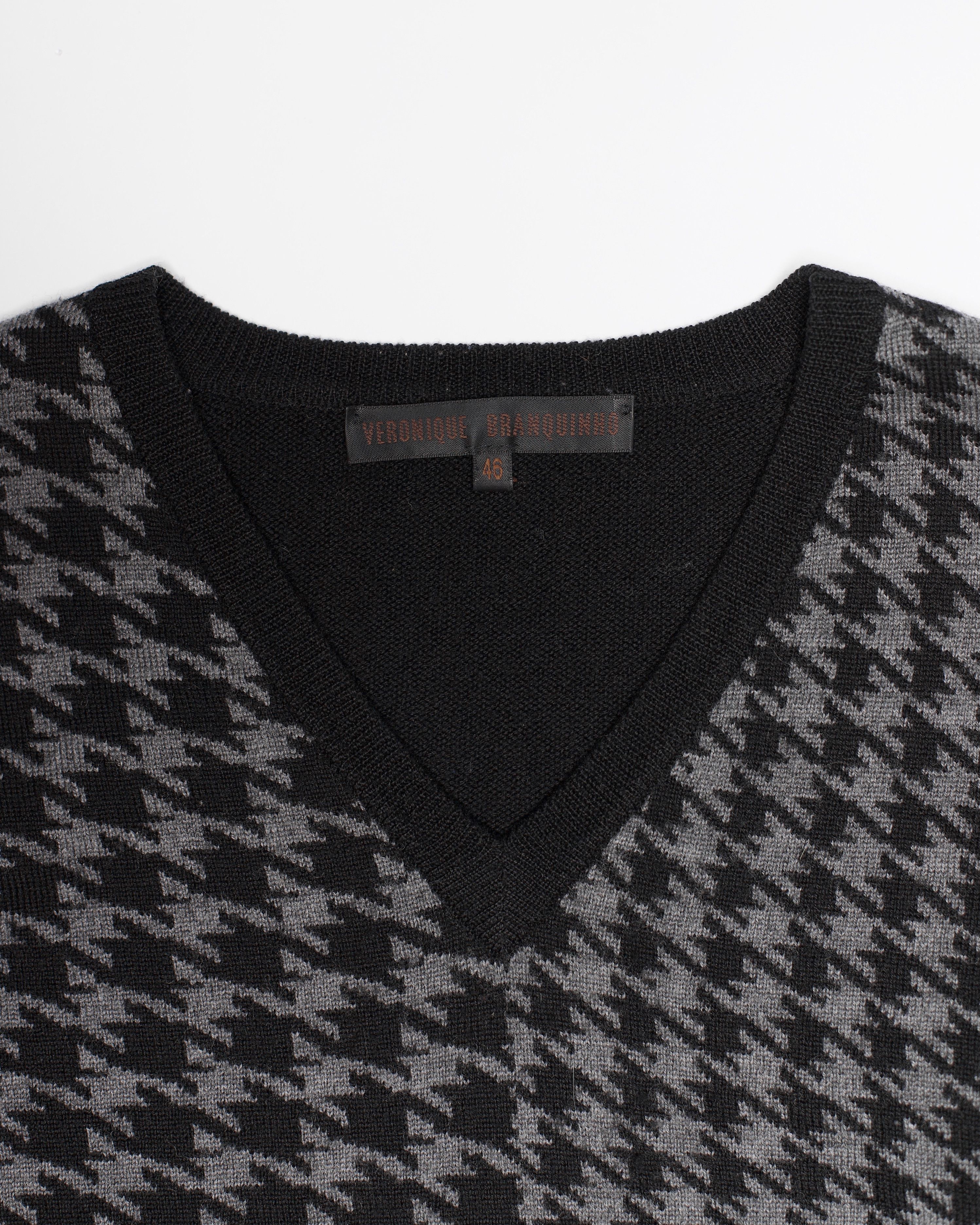 Veronique Branquinho Veronique Branquinho Houndstooth V Neck Sweater Size US S / EU 44-46 / 1 - 4 Thumbnail