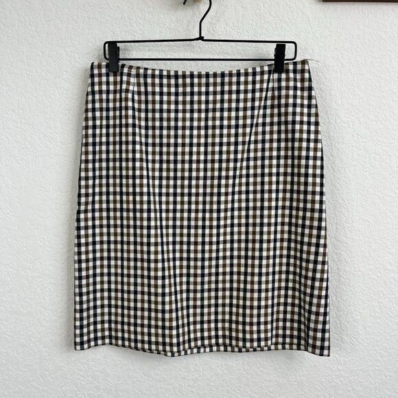 Aquascutum Aquascutum London Plaid Gingham Pencil Skirt Straight Size 34" / US 12 / IT 48 - 1 Thumbnail