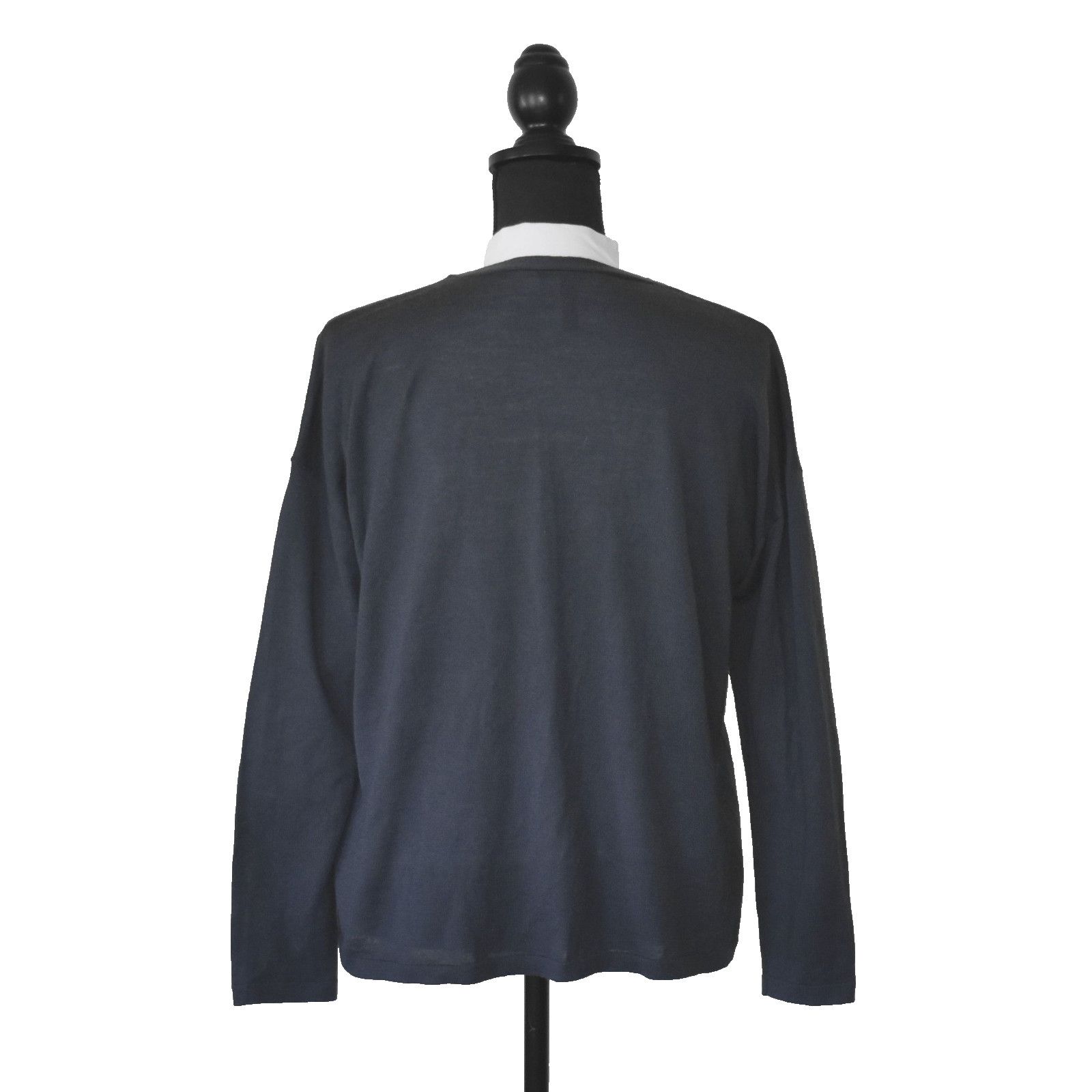 Eileen Fisher EILEEN FISHER Navy Wool V Neck Cardigan Sweater Sz XS Size XS / US 0-2 / IT 36-38 - 2 Thumbnail