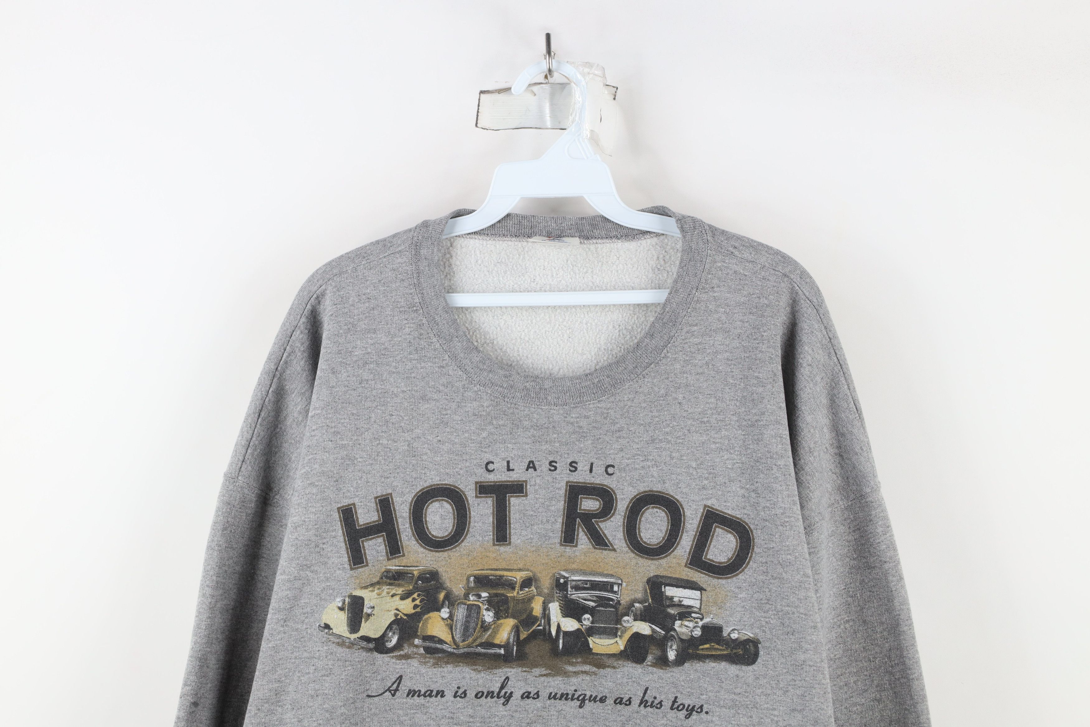 Vintage Vintage 90s Streetwear Classic Hot Rod Car Sweatshirt Gray Size US XXL / EU 58 / 5 - 2 Thumbnail