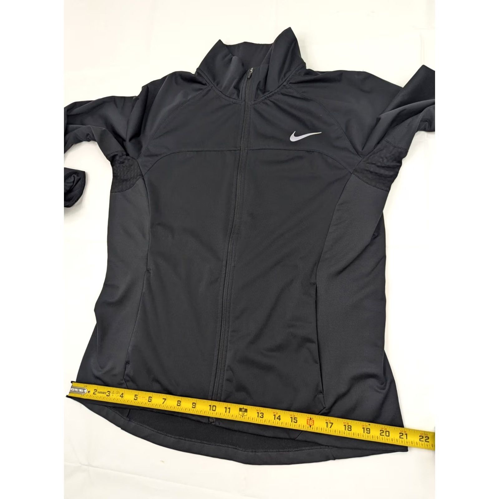 Nike Nike Shield Running Full Zip Moc Neck Jacket Women L Black Long Sleeve Moc Neck Size L / US 10 / IT 46 - 7 Thumbnail