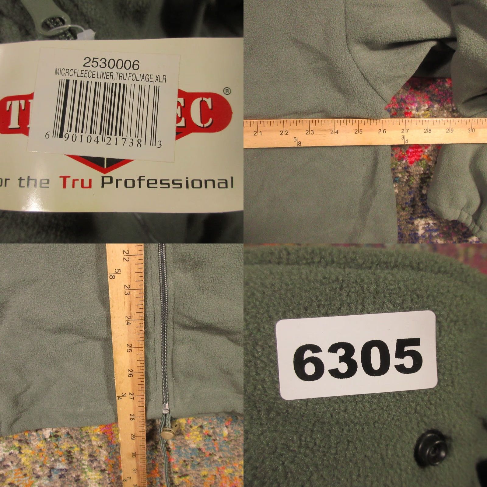 Vintage TRU-SPEC Jacket Full Zip Microfleece Liner XL Foliage Green Military Outdoor Mens Size US XL / EU 56 / 4 - 8 Thumbnail