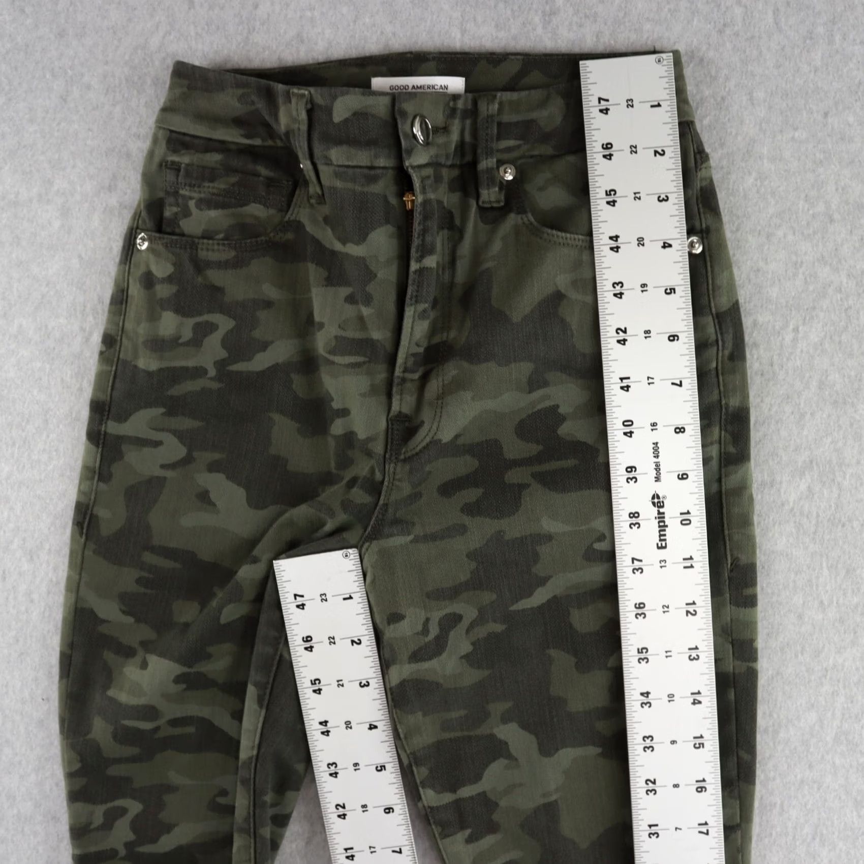 Good American Good American Jeans Skinny Green Camouflage Size 4/27 Stretch Womens Size 27" / US 4 / IT 40 - 5 Thumbnail