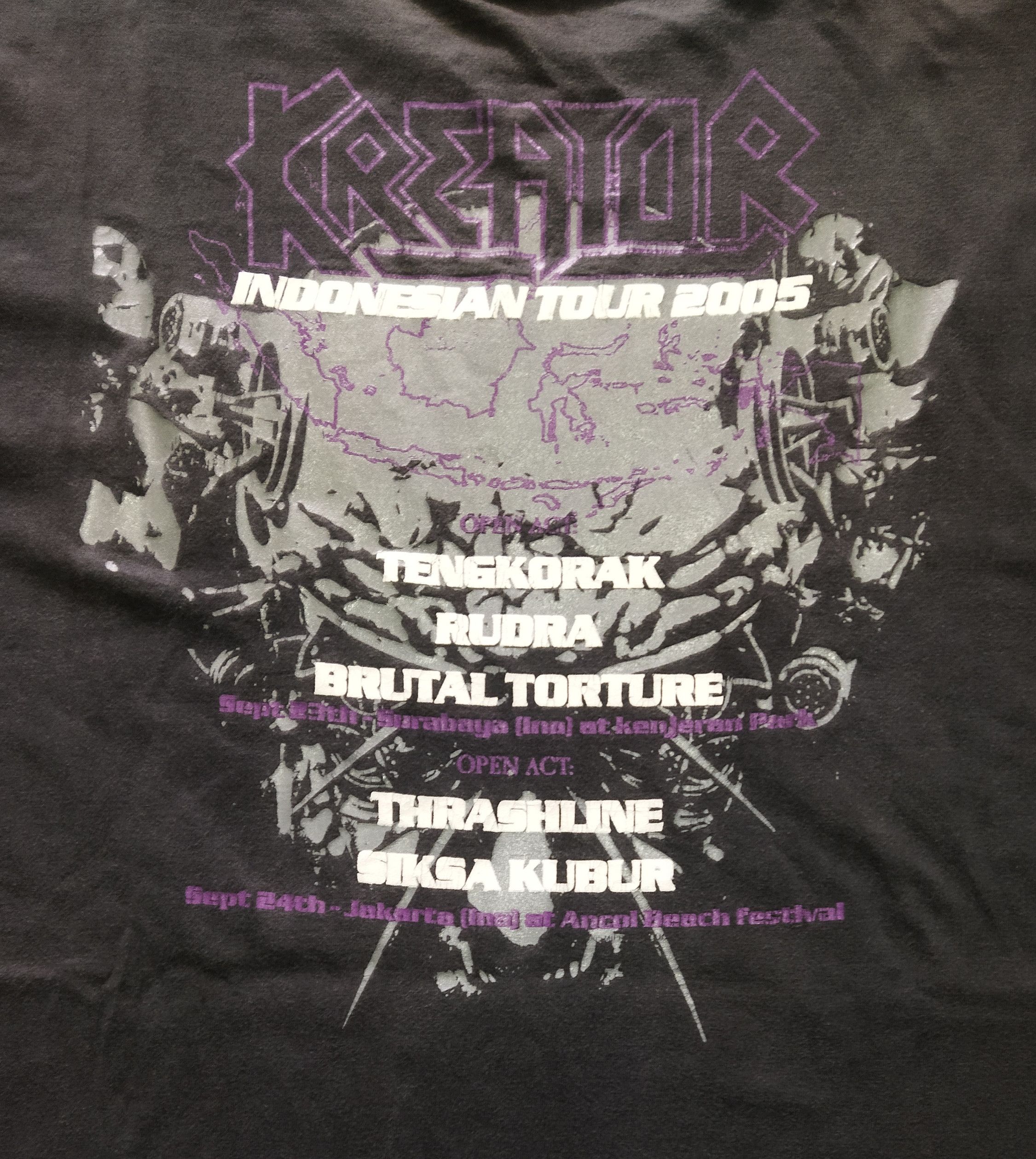 Band Tees Rare KREATOR Thrashing Indonesia 2005 Size US L / EU 52-54 / 3 - 4 Thumbnail