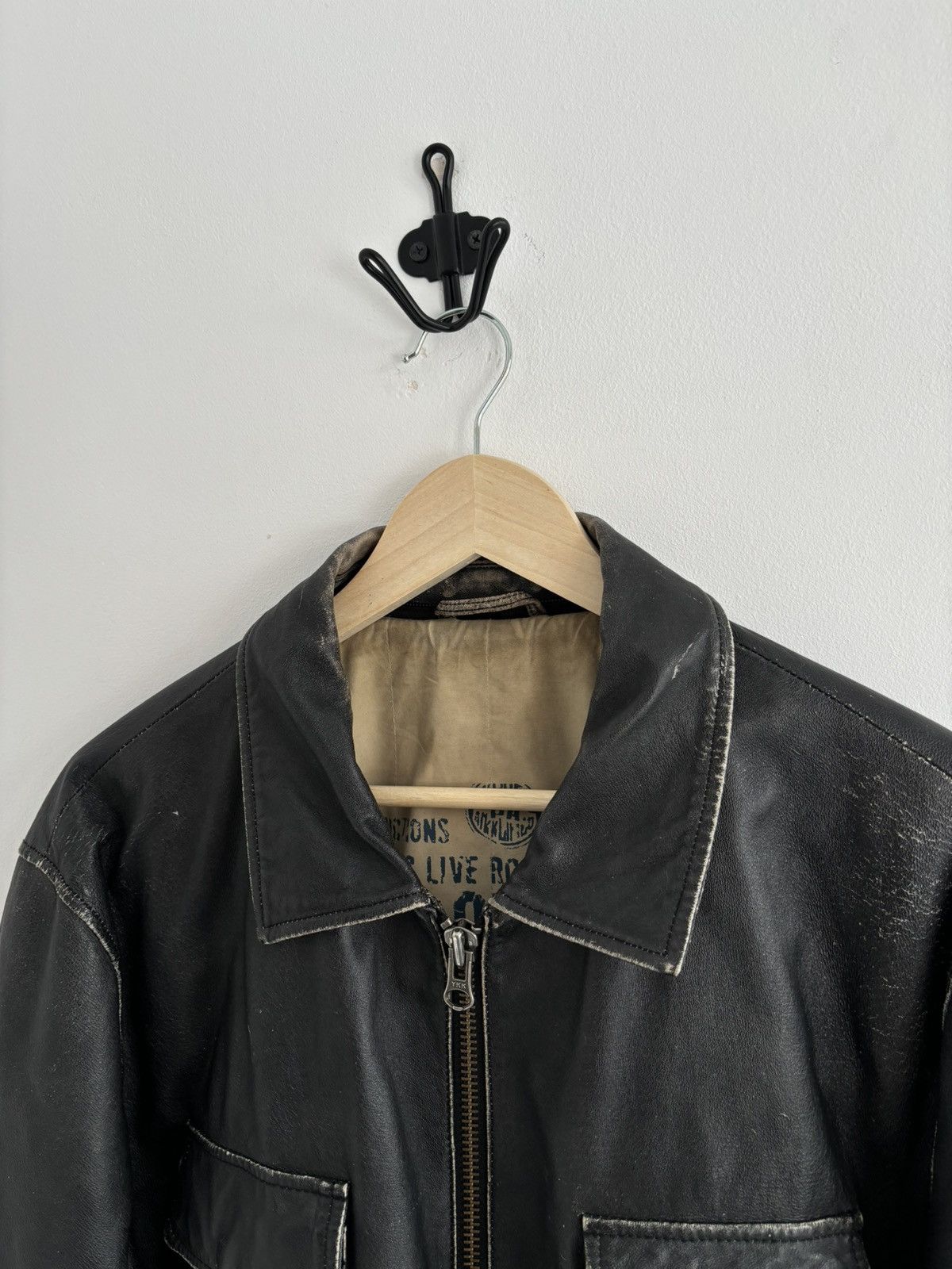Genuine Leather Vintage Real Leather Faded Chest Pocket Jacket Size US L / EU 52-54 / 3 - 5 Thumbnail