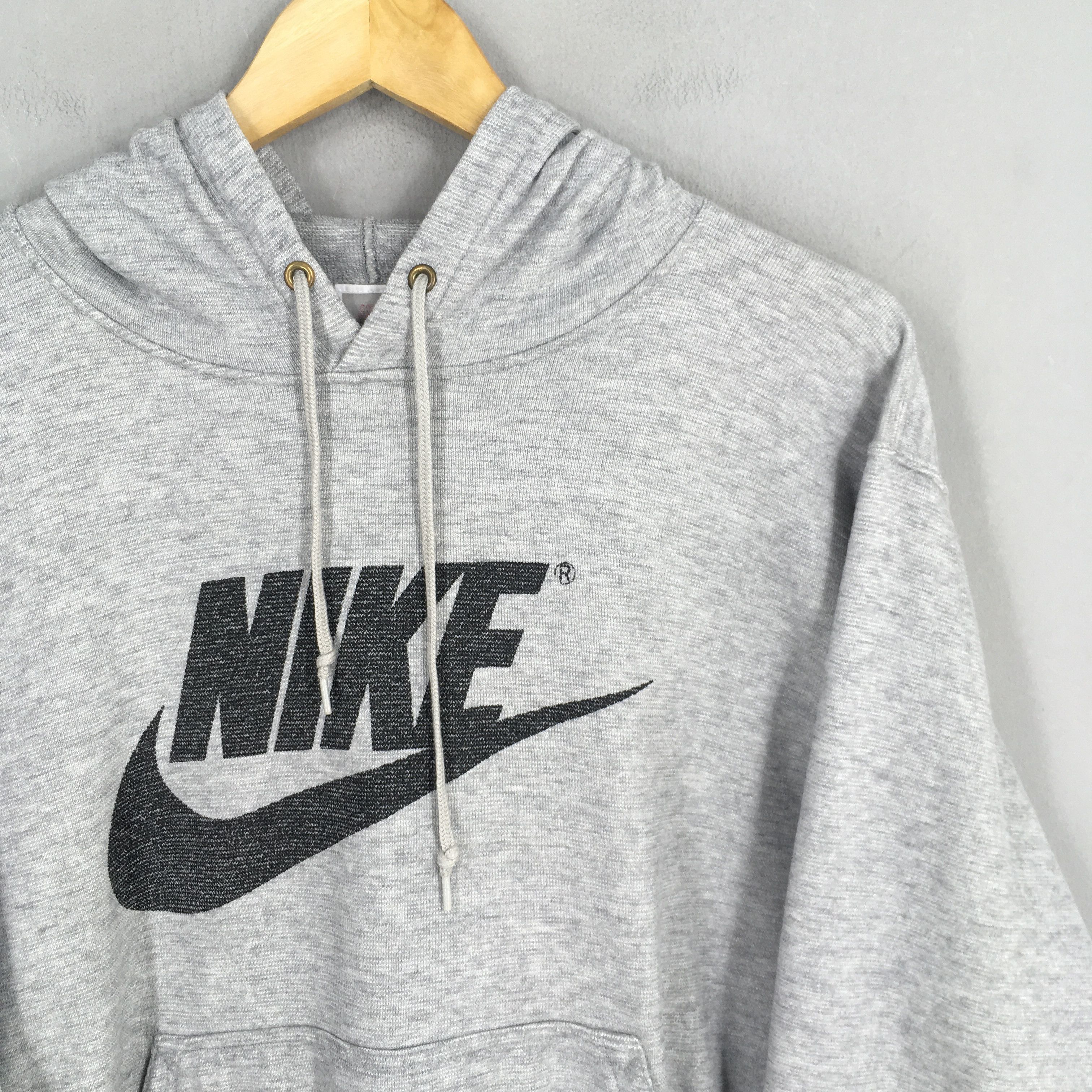 Nike × Vintage Vintage 90s Nike Swoosh Pullover Hoodie Large Size US L / EU 52-54 / 3 - 2 Thumbnail