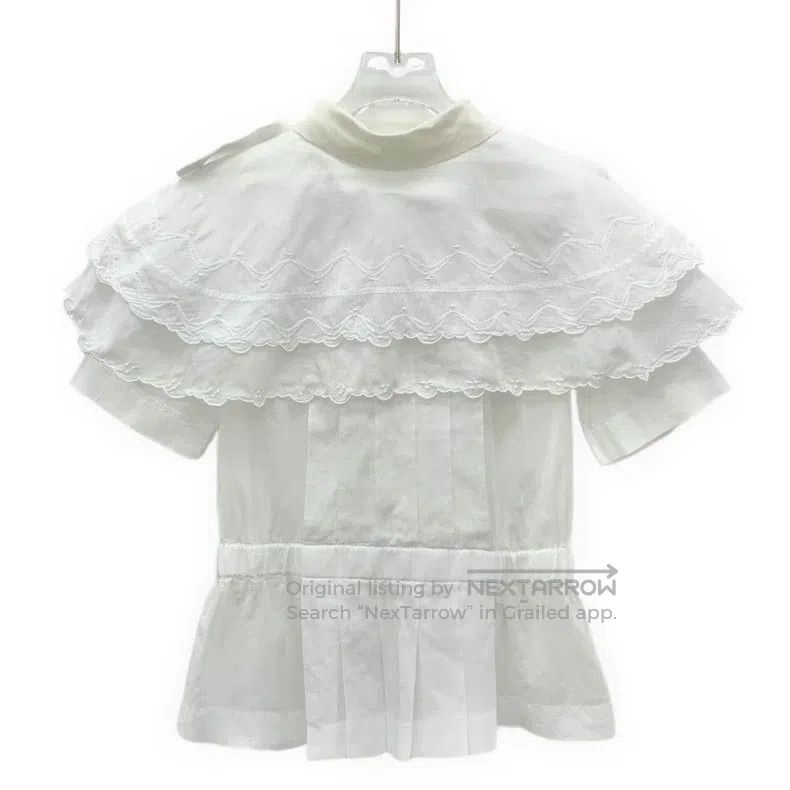 Chanel Chanel White lace waisted short-sleeved shirt Size XXS / US 00 / IT 34 - 1 Thumbnail