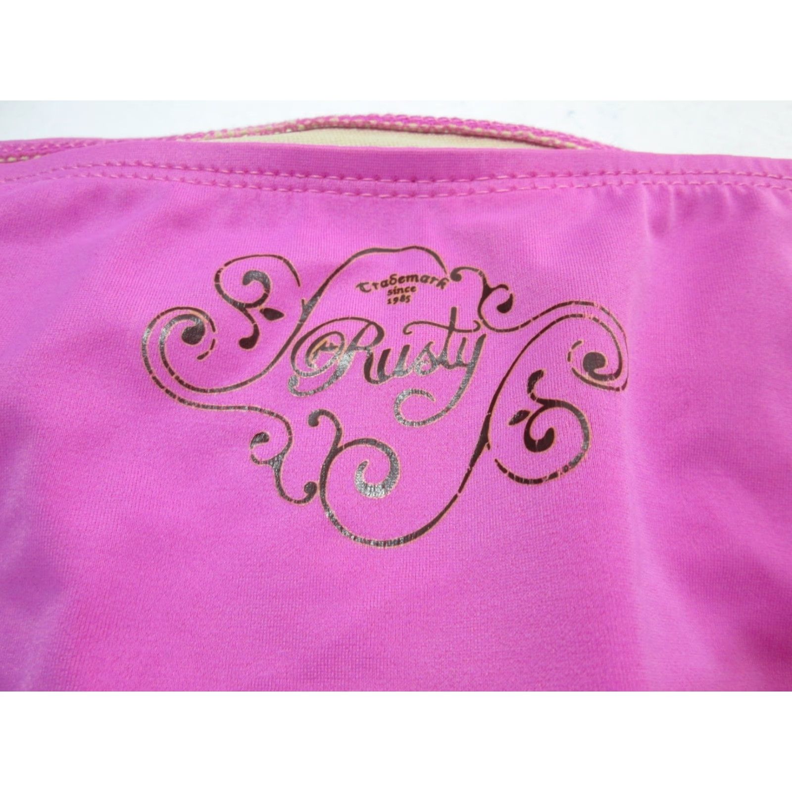 Rusty Rusty Womens Bikini Bottom M Fuchsia Cheeky Stretch Logo Beachwear NWT Size 32" / US 10 / IT 46 - 4 Thumbnail