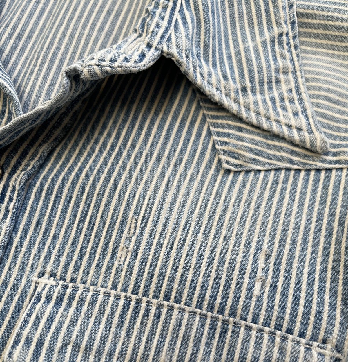Number (N)ine Number (N)ine S08-NNS001C Zippo Hickory Denim Shirt Size US S / EU 44-46 / 1 - 20 Thumbnail