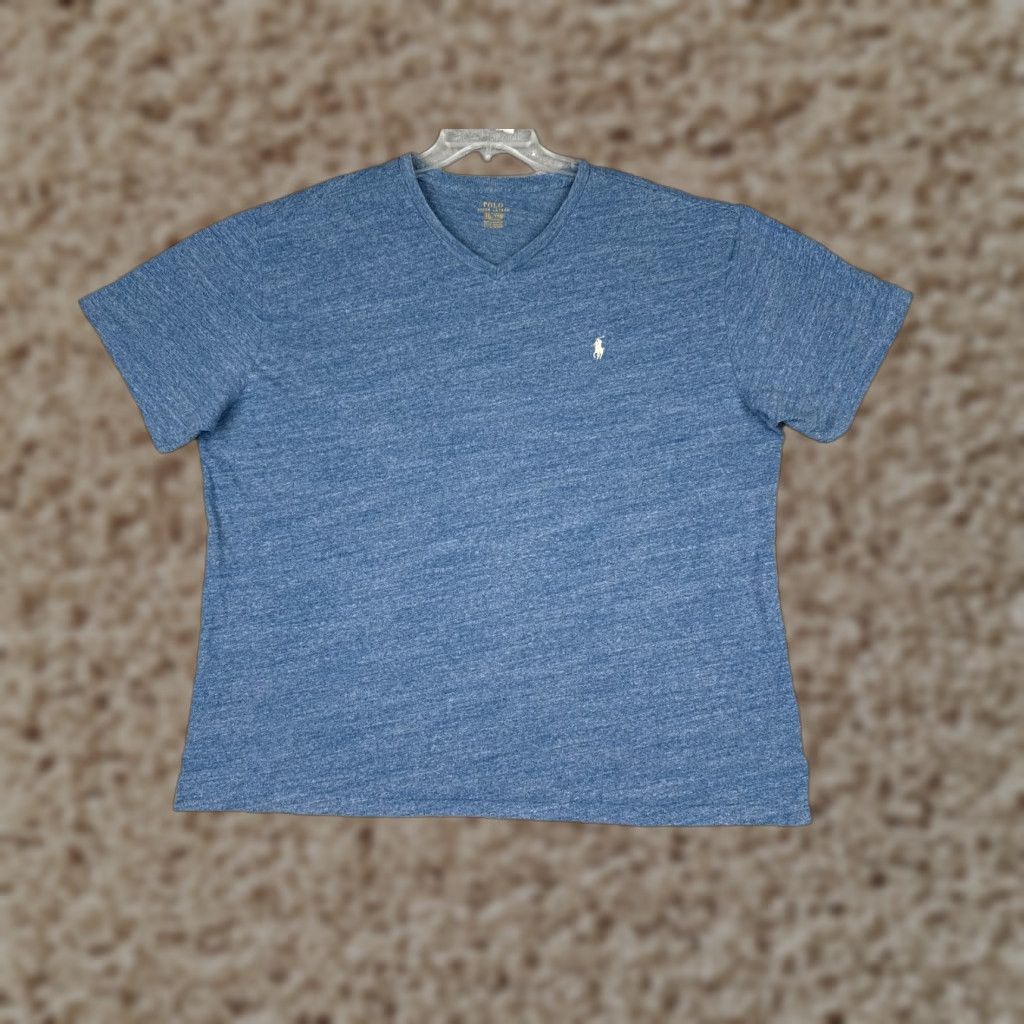 Ralph Lauren Polo Ralph Lauren Shirt Mens 2XL Heather Blue Crew Short Sleeve 100% Cotton XXL Size US XXL / EU 58 / 5 - 1 Thumbnail