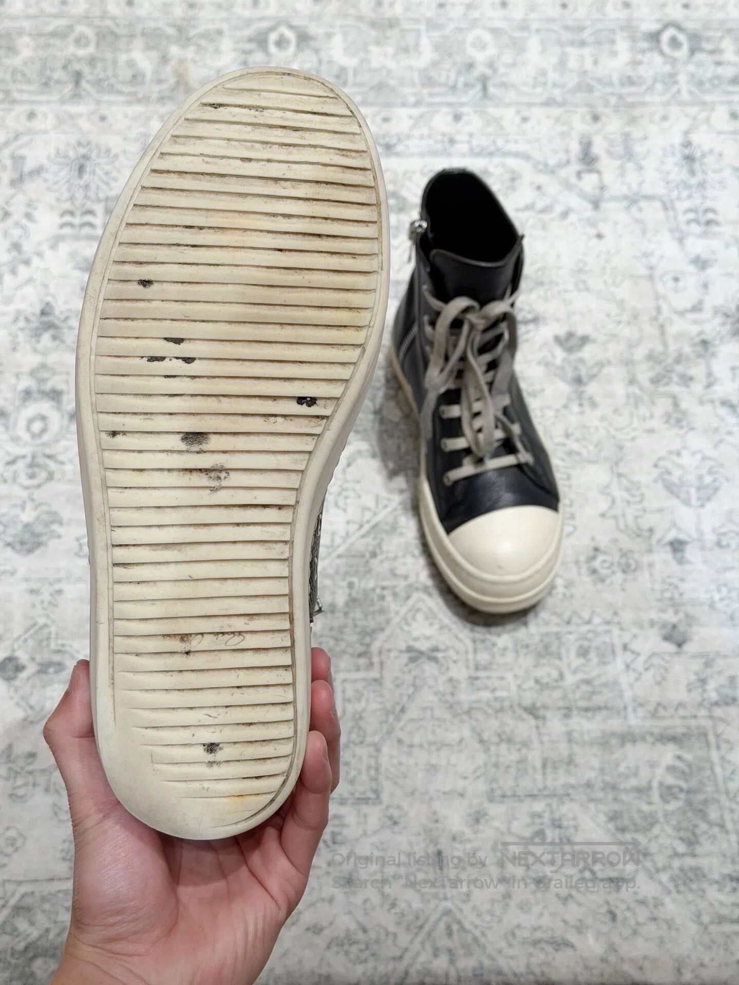 Rick Owens Rick Owens High-Top Leather Sneakers. Size US 8 / EU 41 - 8 Thumbnail