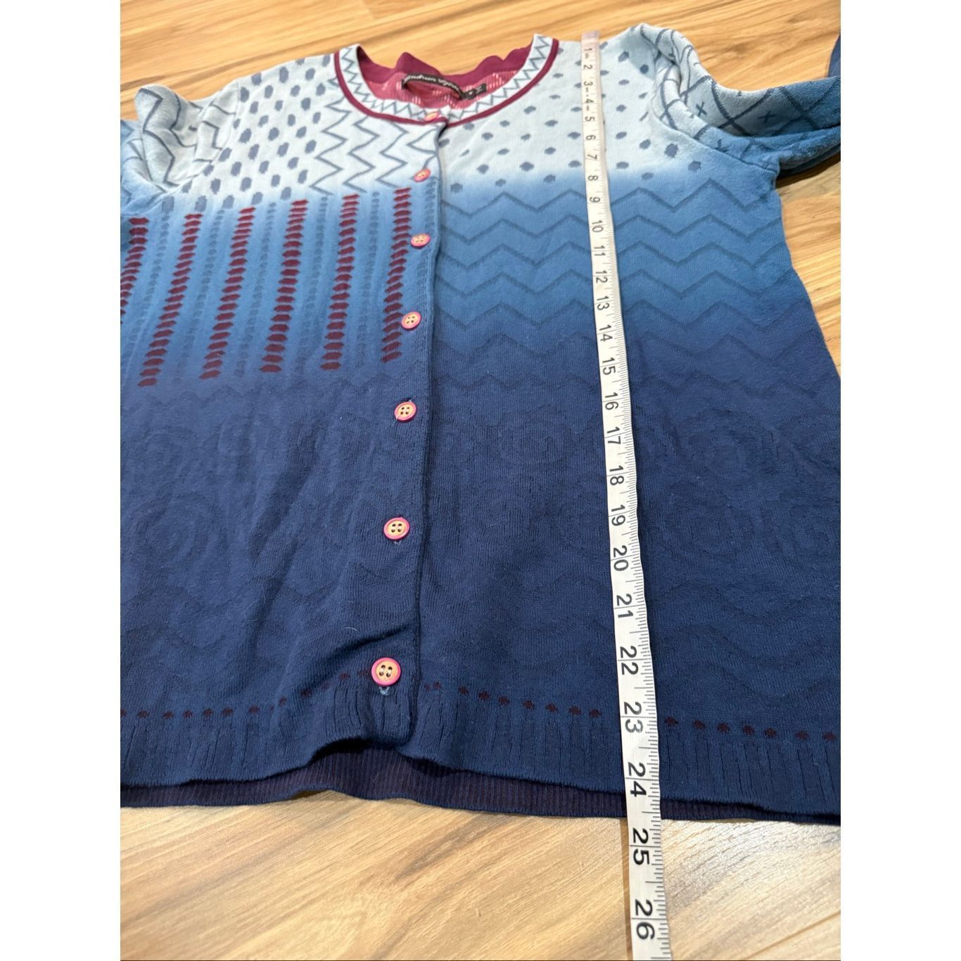 Guru Gudrun Sjoden Cotton Multicolor Gradient Sweater Cardigan Si Size M / US 6-8 / IT 42-44 - 7 Thumbnail