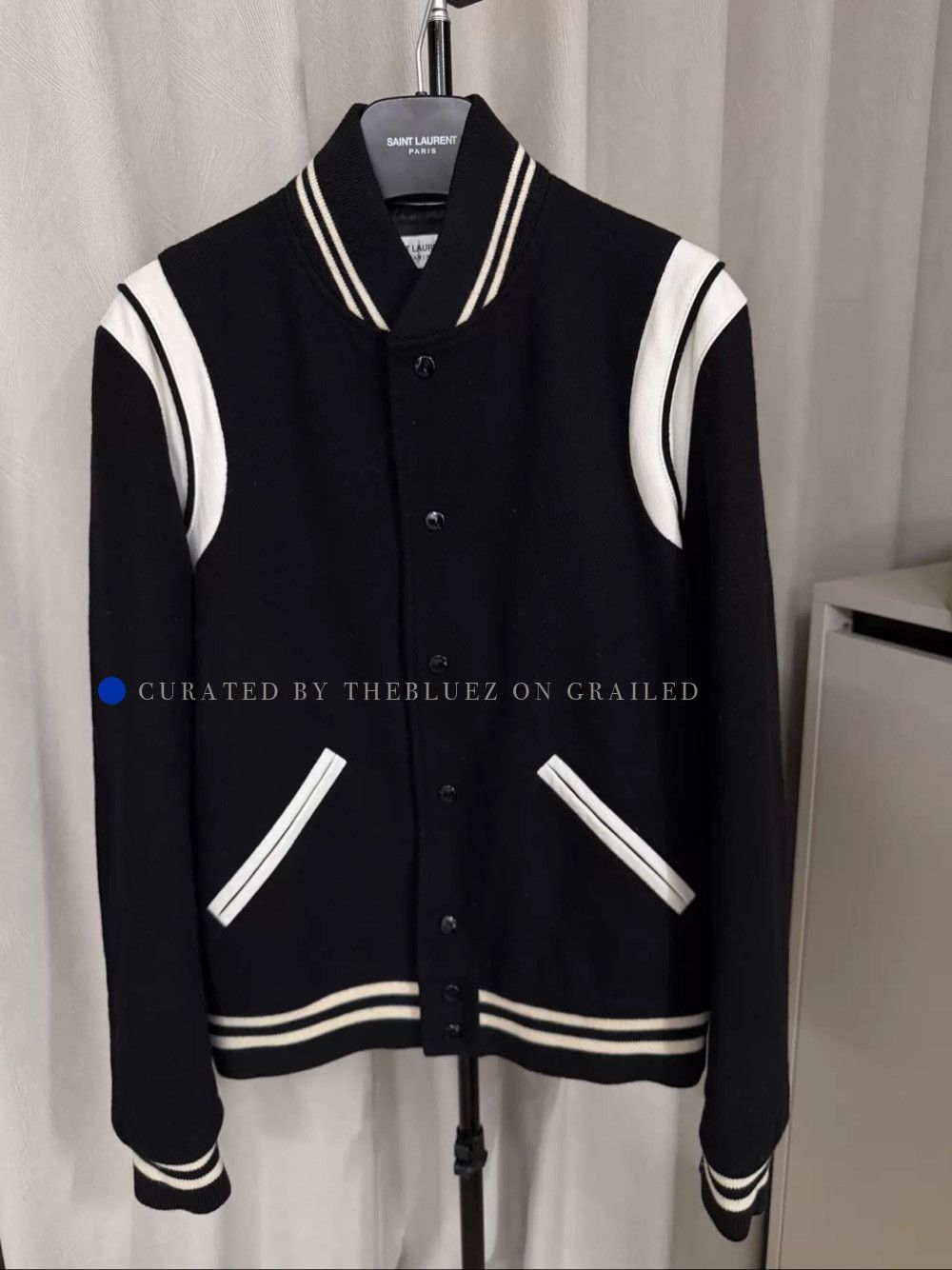 Saint Laurent Paris Black Wool Teddy Bomber Jacket Size US M / EU 48-50 / 2 - 1 Thumbnail