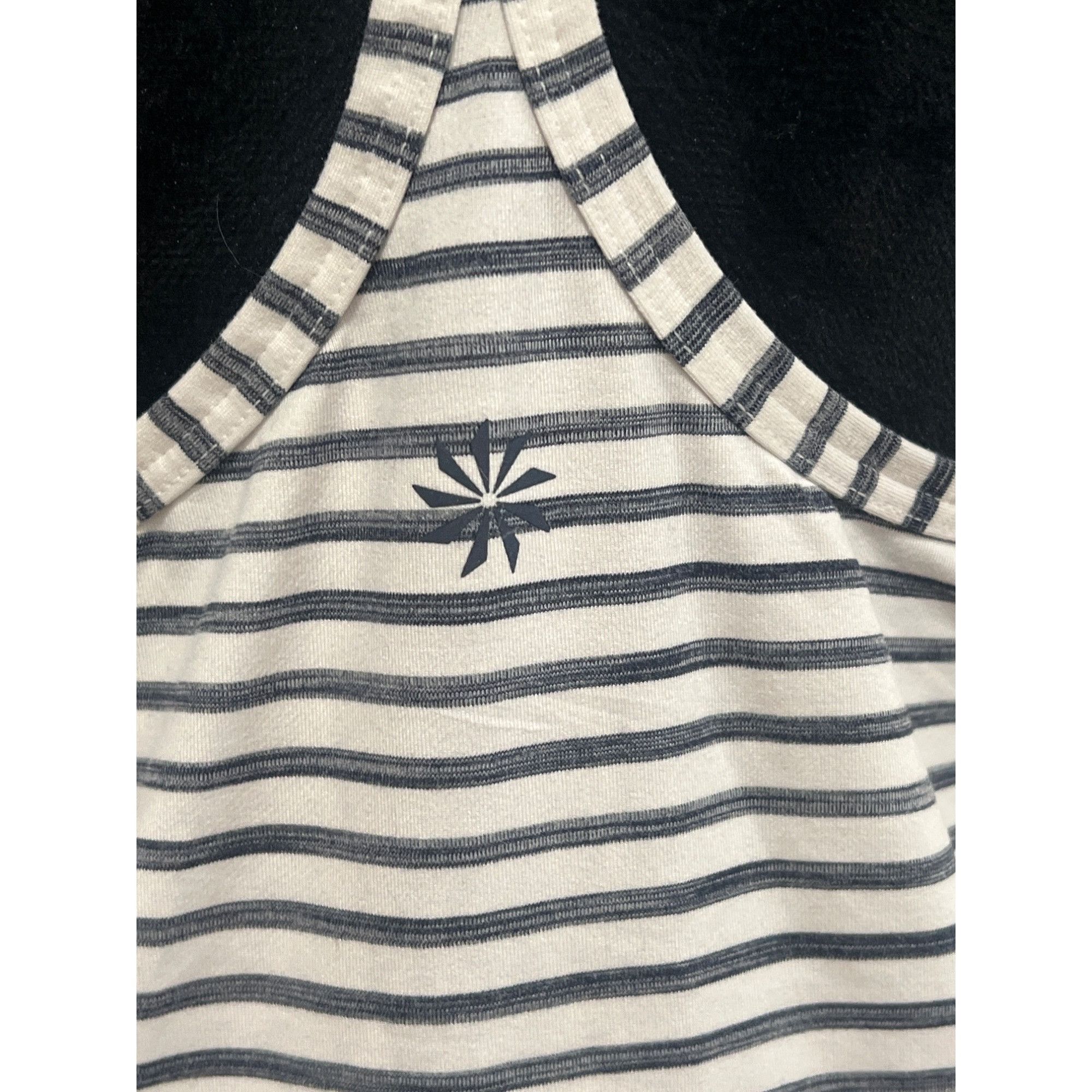 Athleta Athleta Striped Racerback Tank Top M White & Navy Polyester/ Size M / US 6-8 / IT 42-44 - 3 Thumbnail