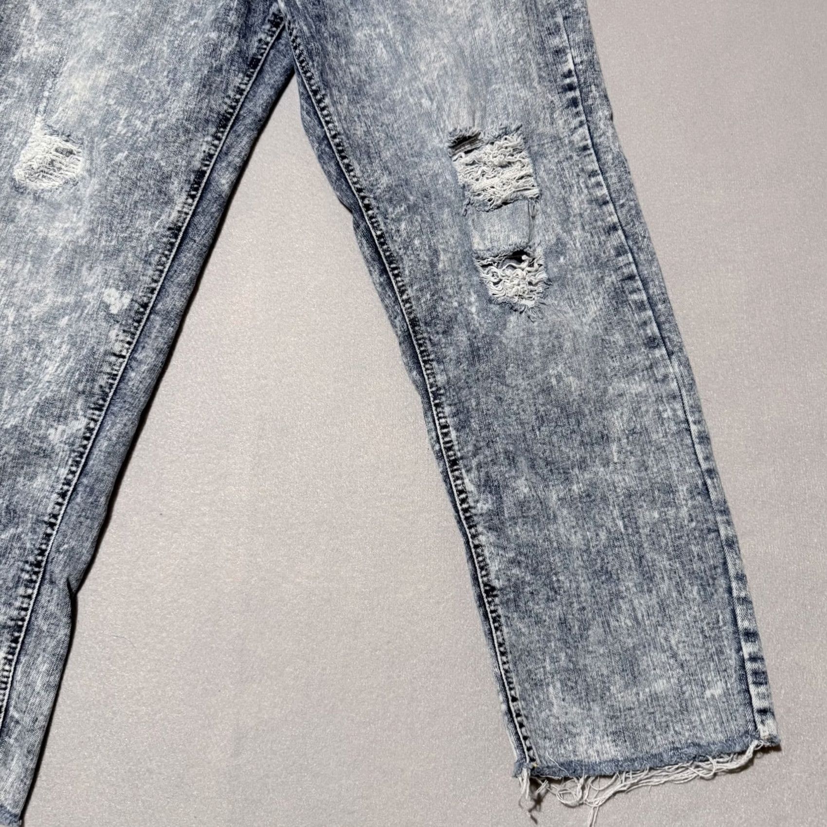 Denime Indigo Rein Jeans Women’s Acid Wash Distressed Frayed Hem Straight - 9 Blue Jeans Womens 28 Straight 5-Pocket Denim 90s Decade Vintage No Size 28" / US 6 / IT 42 - 6 Thumbnail