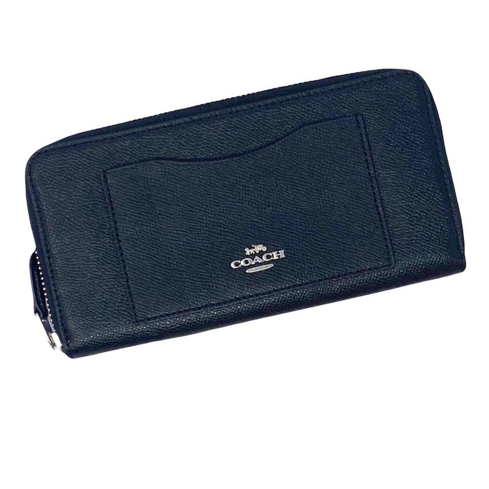 Coach COACH Accordion Zip Crossgrain Black Leather Wallet Size ONE SIZE - 1 Thumbnail
