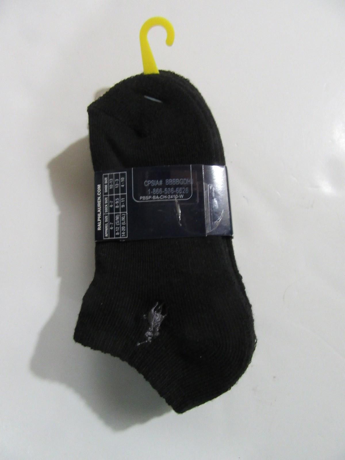 Polo Ralph Lauren Polo Ralph Lauren Boys Low Cut Socks Black 4-7, 3 Pack Size ONE SIZE - 2 Thumbnail