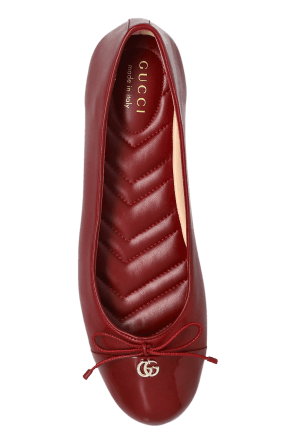 Gucci oc11z0126 Women's Ballet Flats With Double G in Burgundy Size US 9.5 / IT 39.5 - 6 Thumbnail