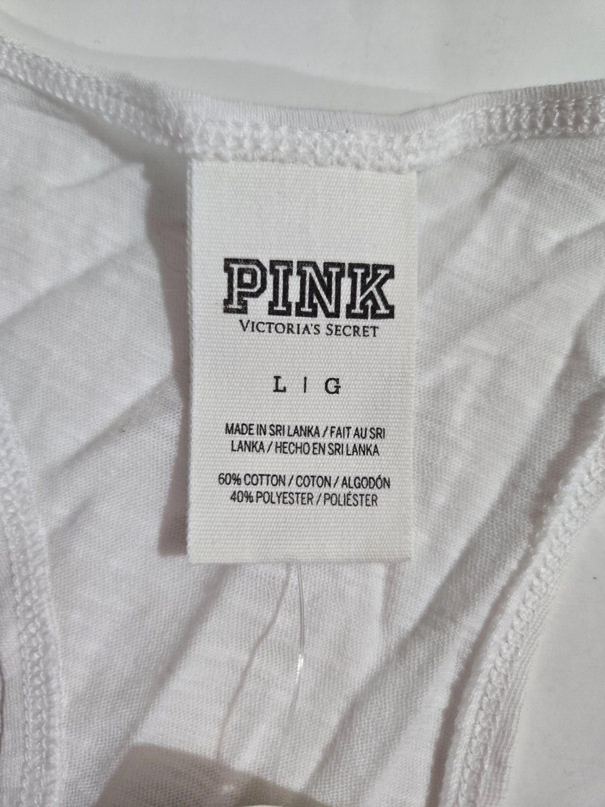 Designer Victoria's Secret Pink Tank Top Y2K 90's Dog Racerback NEW Size L / US 10 / IT 46 - 3 Thumbnail