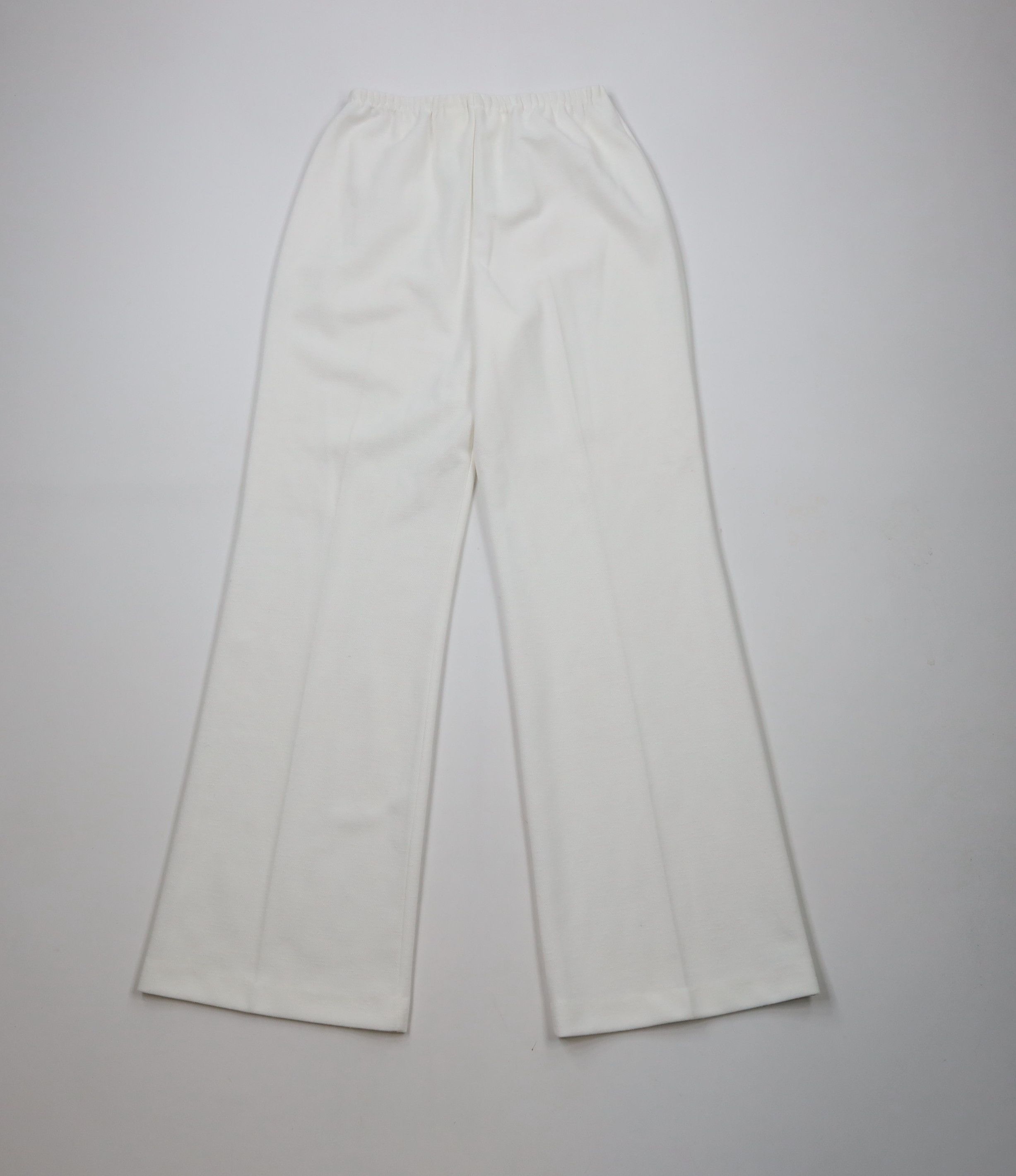 Vintage Vintage 60s 70s Streetwear Knit Bell Bottoms Pants White USA Size 27" / US 4 / IT 40 - 1 Thumbnail