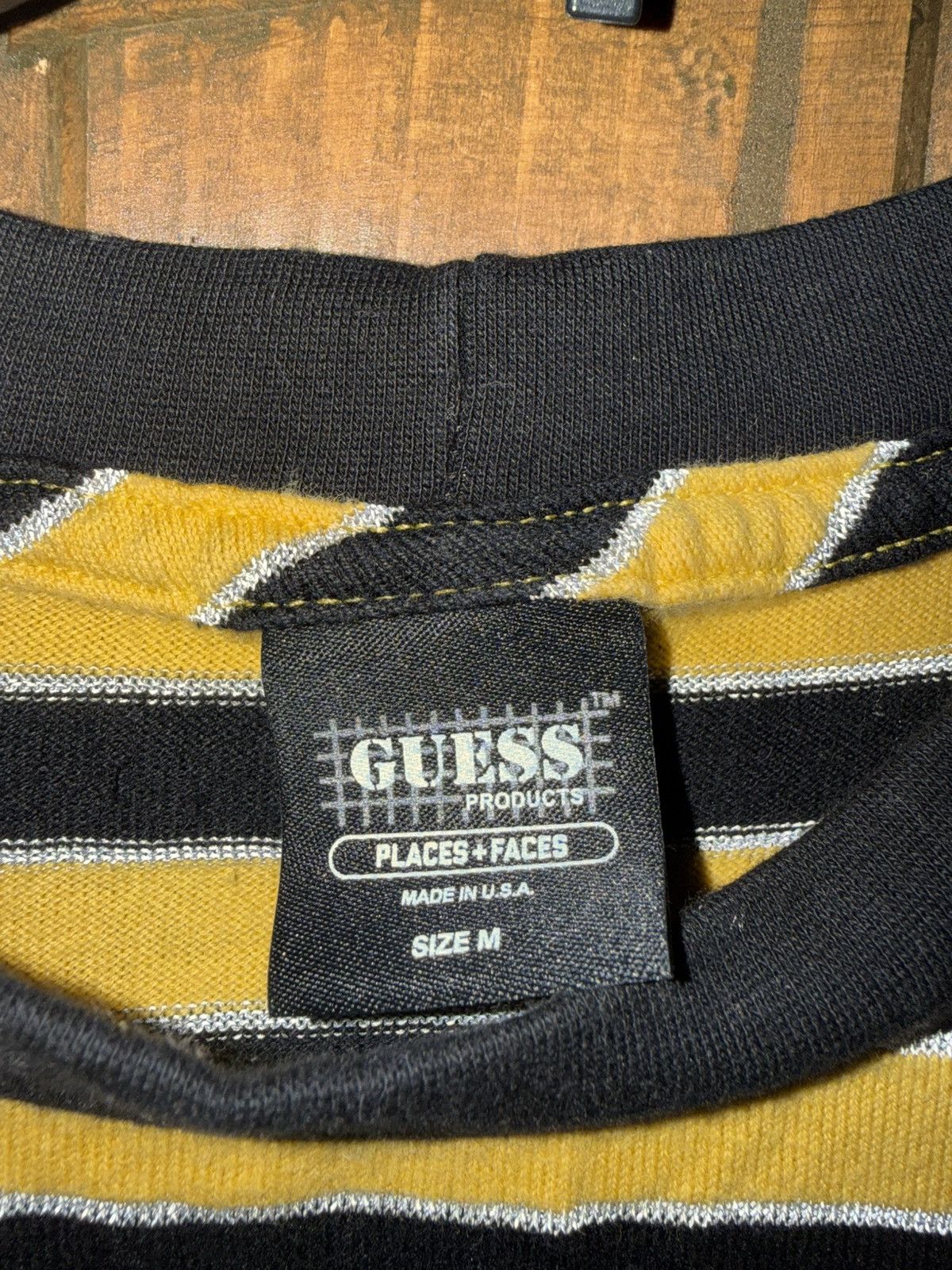 Guess × Places + Faces Reflective Striped Long Sleeve Yellow Size US M / EU 48-50 / 2 - 3 Thumbnail