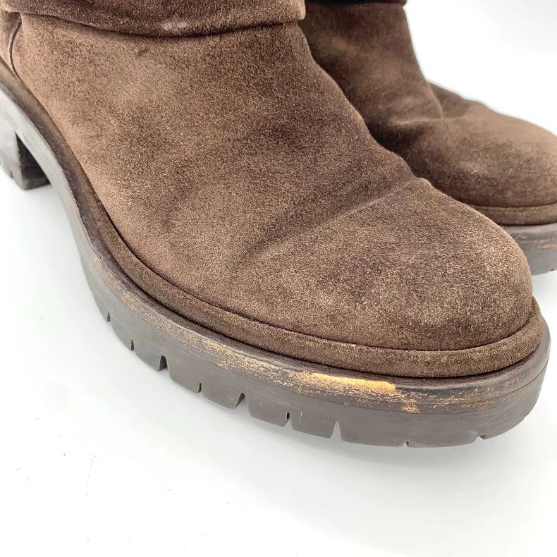 Louis Vuitton Louis Vuitton Dark brown logo print block mid-heel boots Size US 5.5 / EU 38 - 9 Thumbnail
