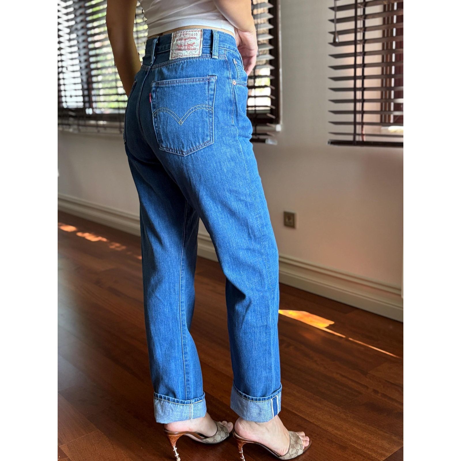 Japanese Brand × Levi's × Levi's Vintage Clothing Levi's VCG 701 W28 Selvedge Pink ID High Waist Straight Rare Size US 28 / EU 44 - 2 Thumbnail
