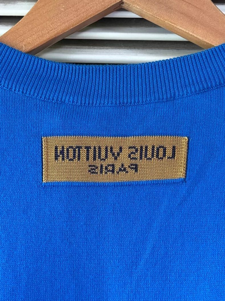 Louis Vuitton LOUIS VUITTON Blue knit short sleeves Size US S / EU 44-46 / 1 - 5 Thumbnail