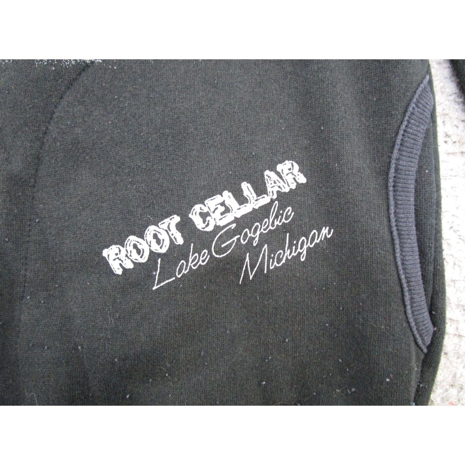 Vintage VTG 80s 1988 AU Wrap Around Print Lake Gogebic Michigan Cabin Sweatshirt Size M Black Cotton Men Pullover Crew Neck All Seasons Sports 80s Vintage Size US M / EU 48-50 / 2 - 4 Thumbnail