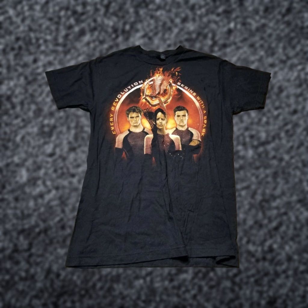 Tultex The Hunger Games Catching Fire Graphic Tee Black Unisex Adult Medium Size US M / EU 48-50 / 2 - 1 Thumbnail