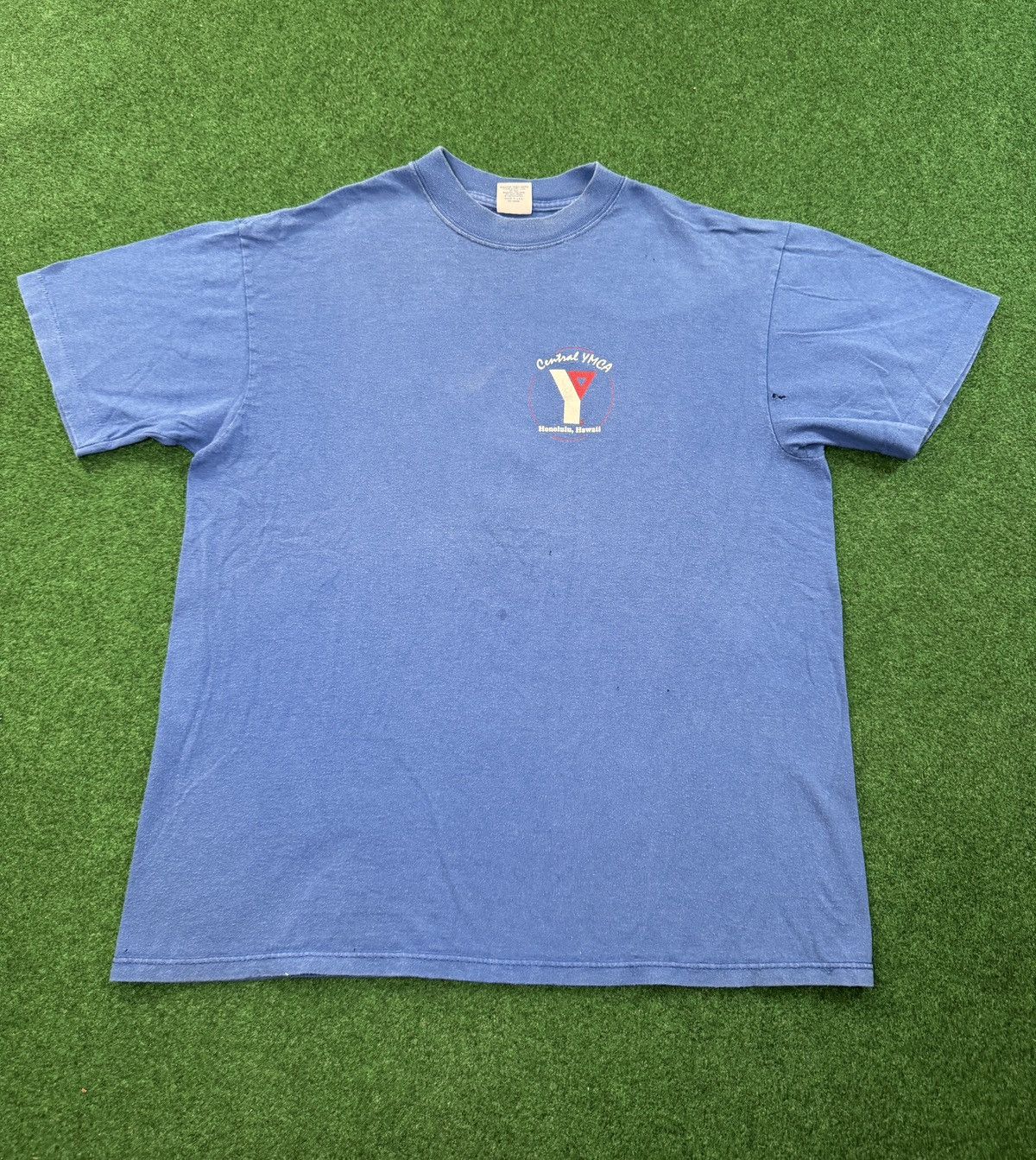 Soffe Vintage 90s Honolulu Hawaii Central YMCA Retro Blue T Shirt Size US L / EU 52-54 / 3 - 1 Thumbnail