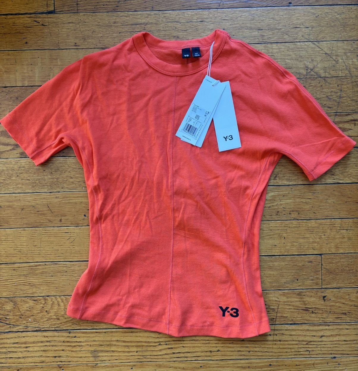 Y-3 Y-3 fitted orange women's t-shirt, S/P, new, 100% cotton Size S / US 4 / IT 40 - 1 Thumbnail