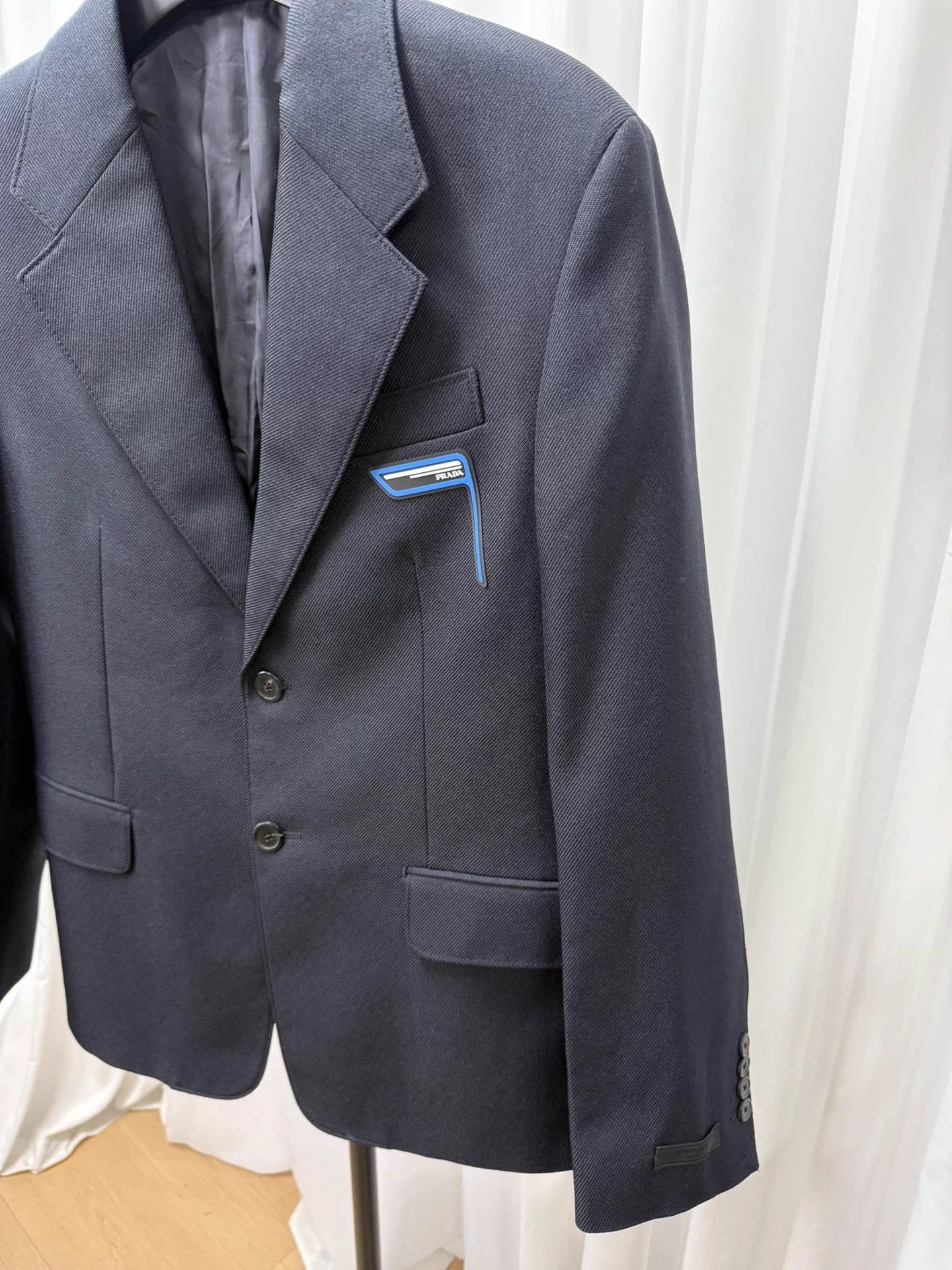 Prada PRADA Geometric Logo Appliqué Wool Suit Size US M / EU 48-50 / 2 - 2 Thumbnail