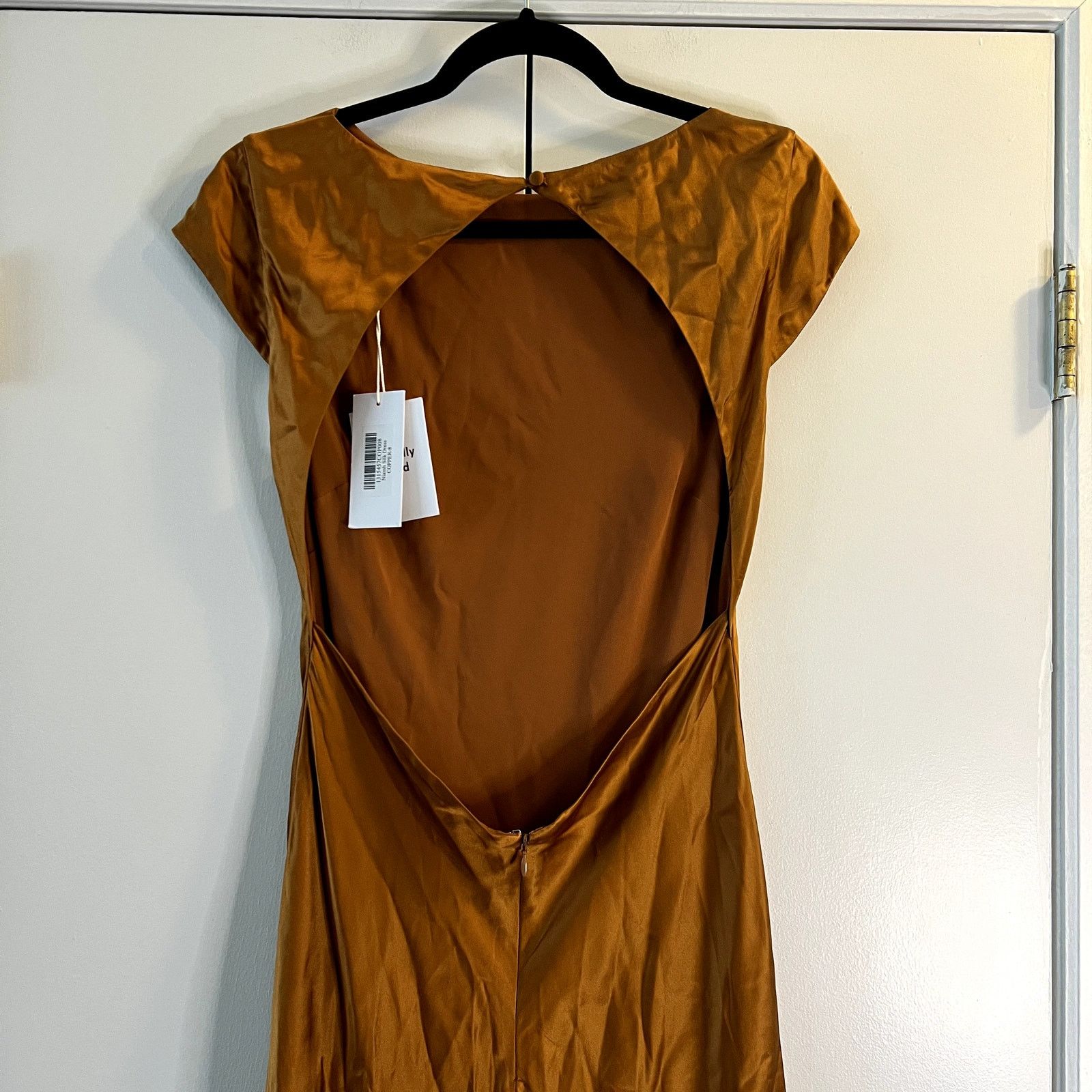 Reformation Reformation Niamh Silk Dress Copper Gold Size 8 100% Size M / US 6-8 / IT 42-44 - 4 Thumbnail