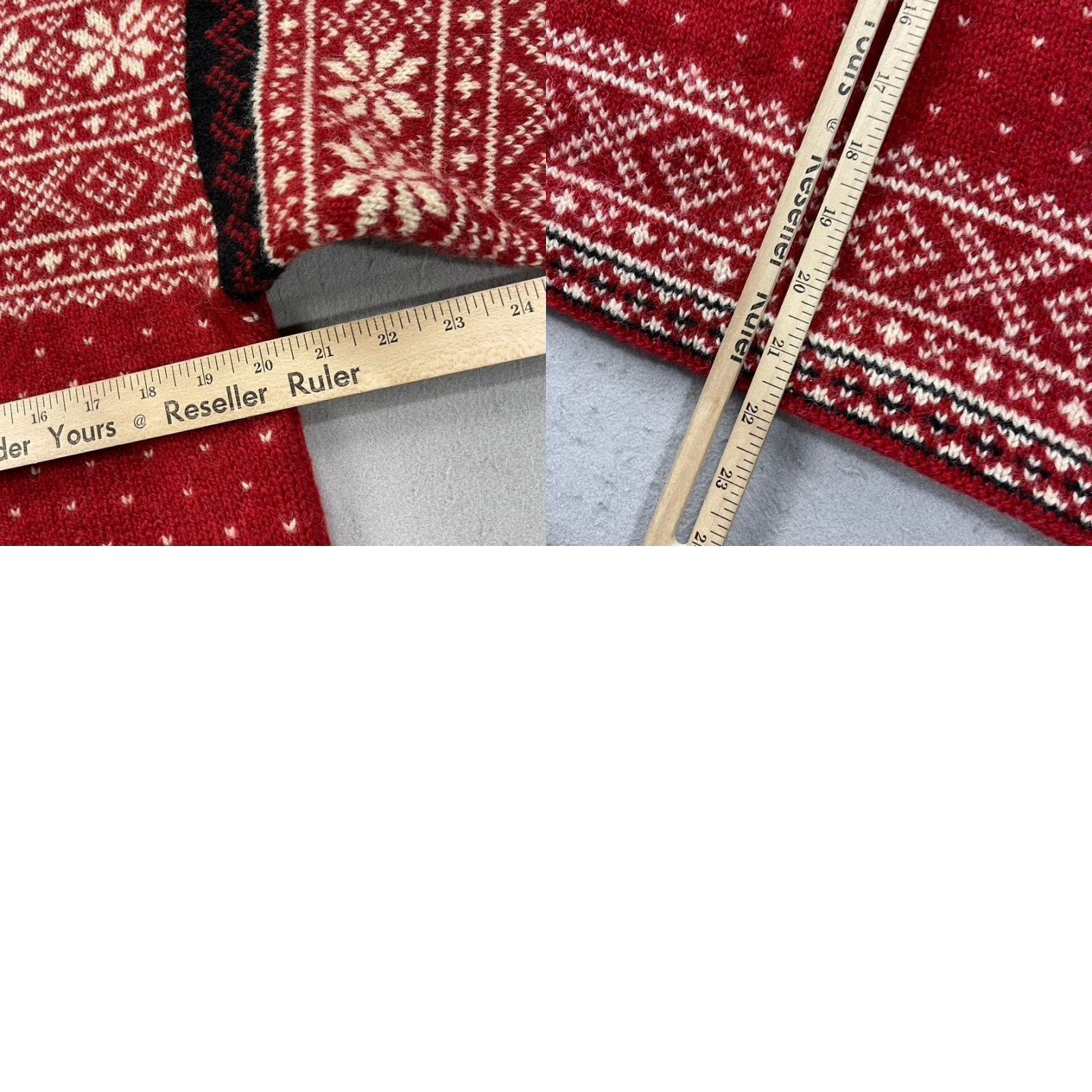 Vintage VINTAGE L.L. Bean Sweater Womens S Red Wool Fair Isle Nordic Pullover 90s Shirt Size S / US 4 / IT 40 - 8 Thumbnail