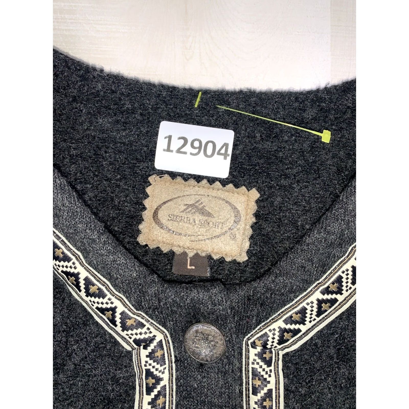 Vintage Sierra Sport Wool Blend Accent Trim Metal Button Knit Cardigan Jacket Womens L Size L / US 10 / IT 46 - 3 Thumbnail