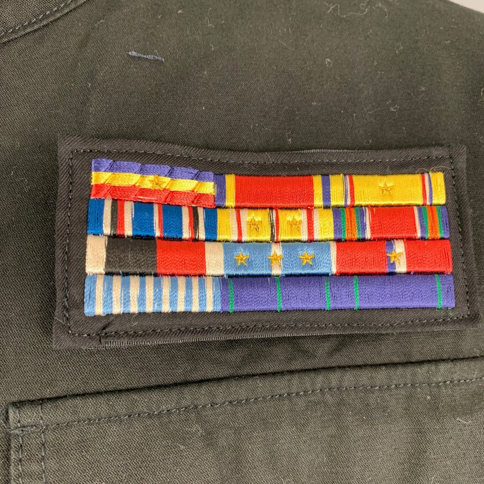 Christian Dada CHRISTIAN DADA 38 Size 38 Black Patch Cotton Military Jacket Size US M / EU 48-50 / 2 - 2 Thumbnail