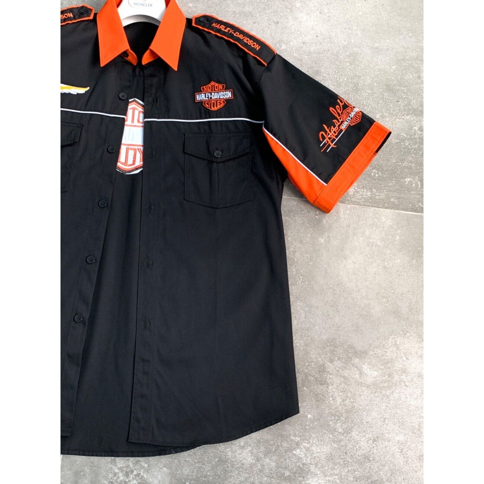 Harley Davidson Men's HARLEY DAVIDSON Biker Moto Embroidered Logo Shirt XL Size US XL / EU 56 / 4 - 17 Thumbnail