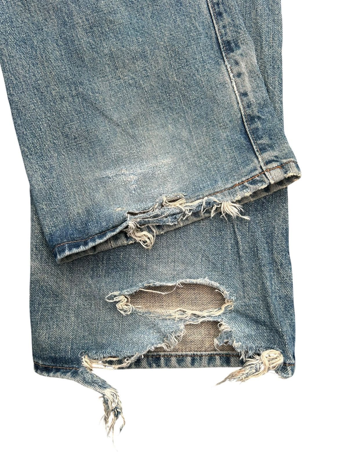 Kapital Vintage Wrangler Blue Bell Selvedge Thrashed Denim Jeans Size US 30 / EU 46 - 14 Thumbnail