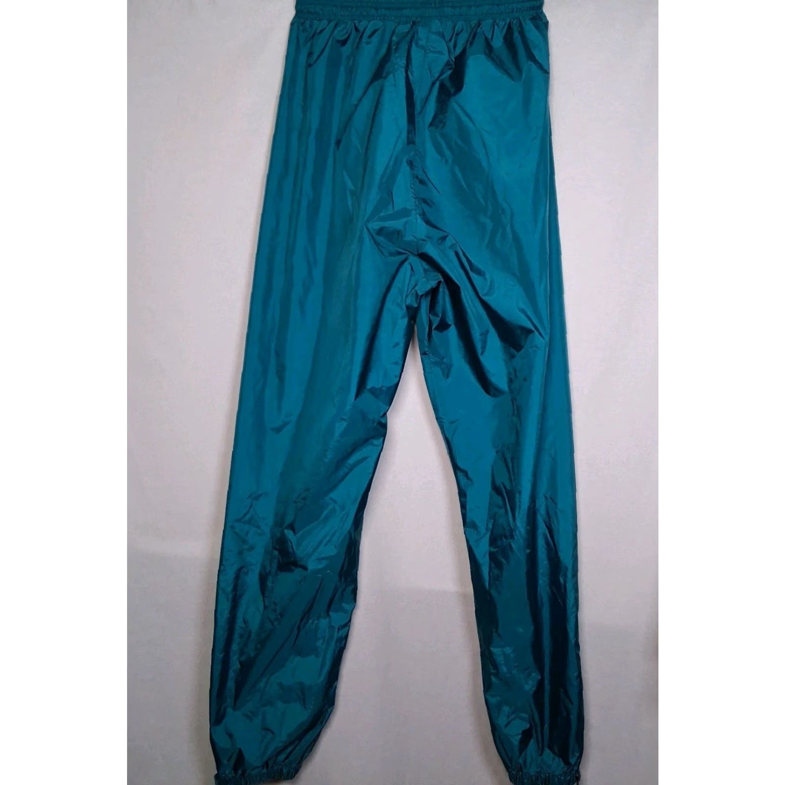 Vintage VINTAGE L.L. Bean Rain Pants Men M Tall Teal Nylon Softshell Lined 32" Inseam Jogger with Zip Cuff Weather Gear Gore Tex Rain Pants Mens 1990s Size US 31 - 2 Thumbnail