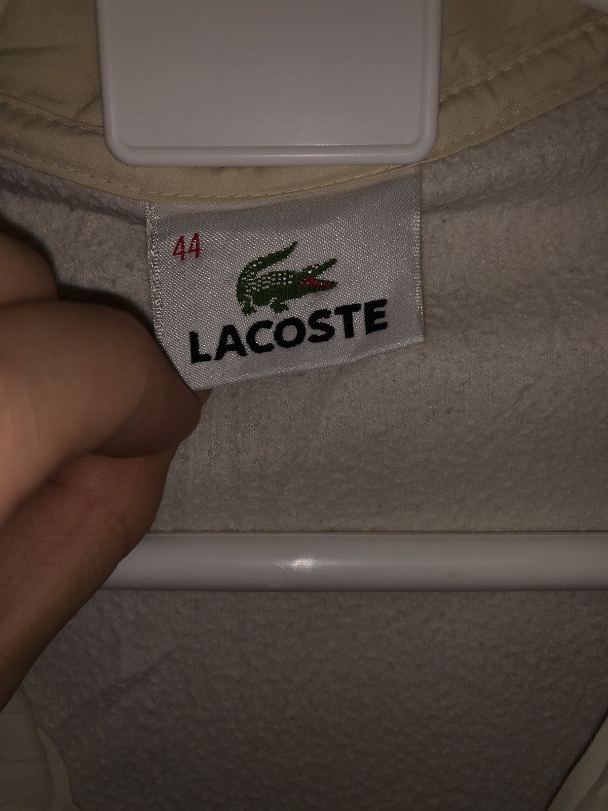 Lacoste × Vintage White and cream vintage retro Lacoste Fleece Jacket Size S / US 4 / IT 40 - 4 Thumbnail