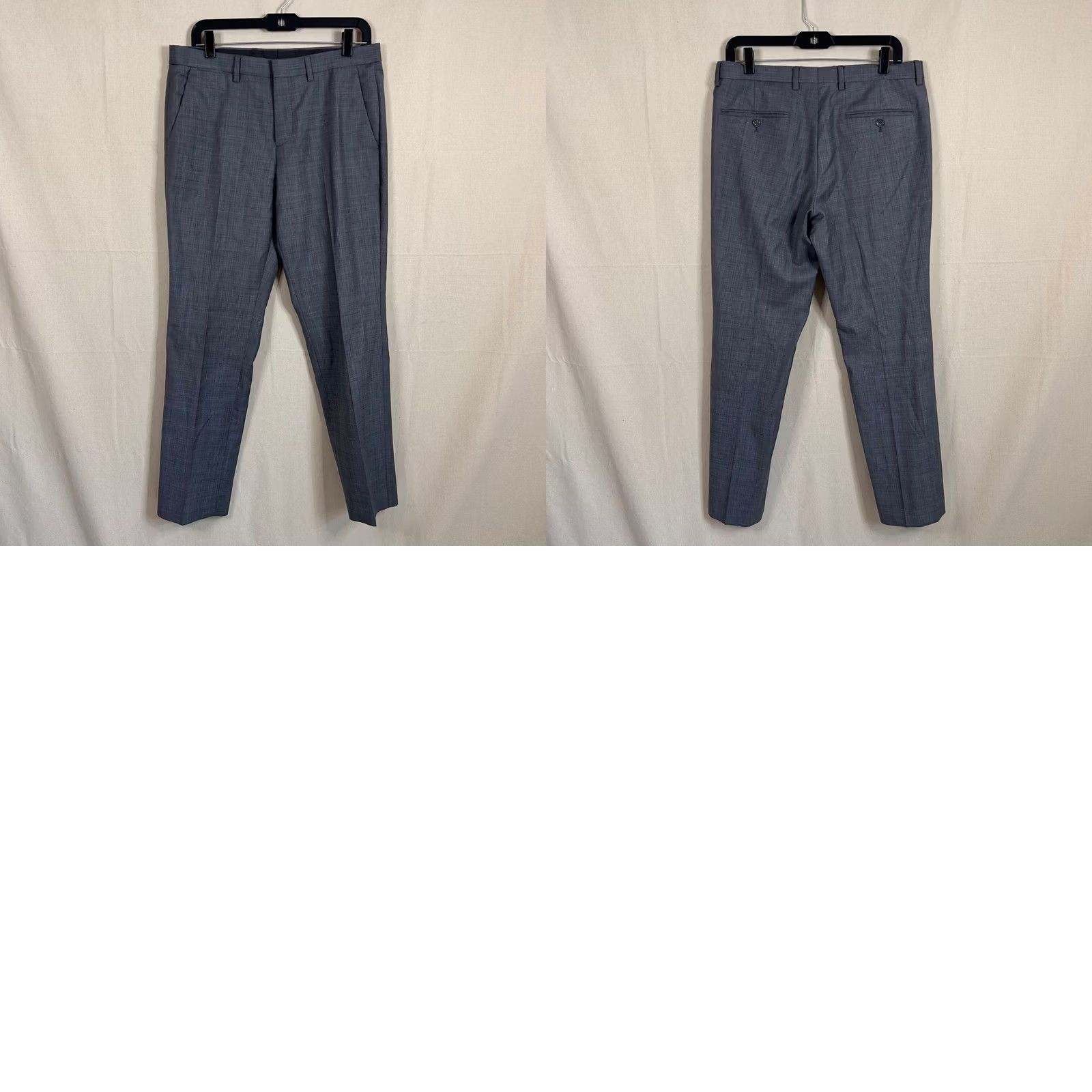 Express Express Gray Wool Blend Suit 38R Two Button Vented Photographer Slim Fit 32x30 Mens Size 38R - 8 Thumbnail
