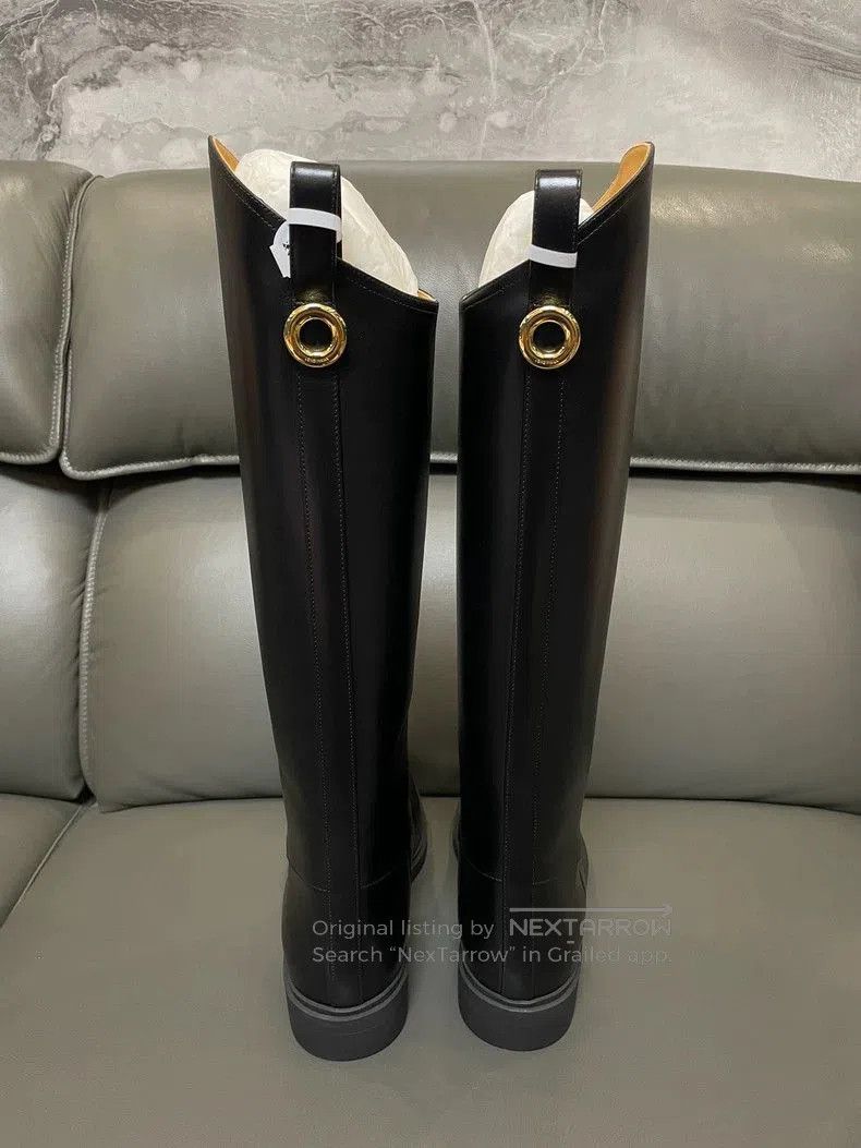 Loro Piana Loro Piana Black Leather Knee-High Boots. Size US 8 / IT 38 - 5 Thumbnail